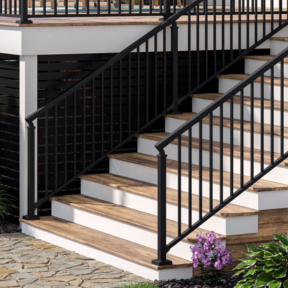 slide 2 of 4, RDI Margate Mid Stair bracket Matte Black Aluminum Post connector 4 -Pack, 1 ct