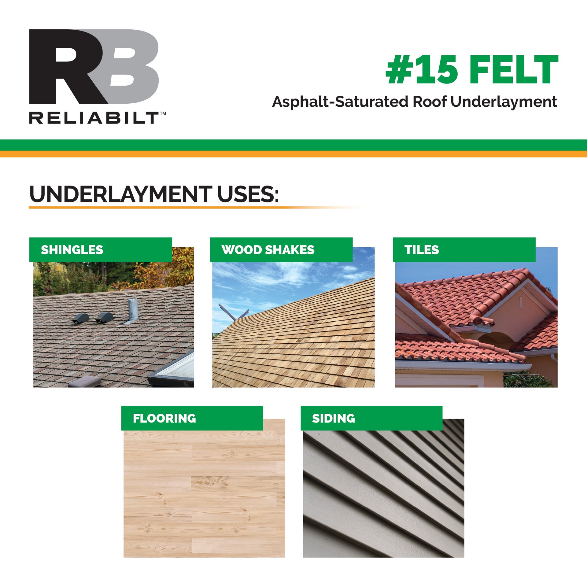 slide 5 of 5, RELIABILT 36-in x 144-ft 432-sq ft Felt Roof Underlayment, 1 ct