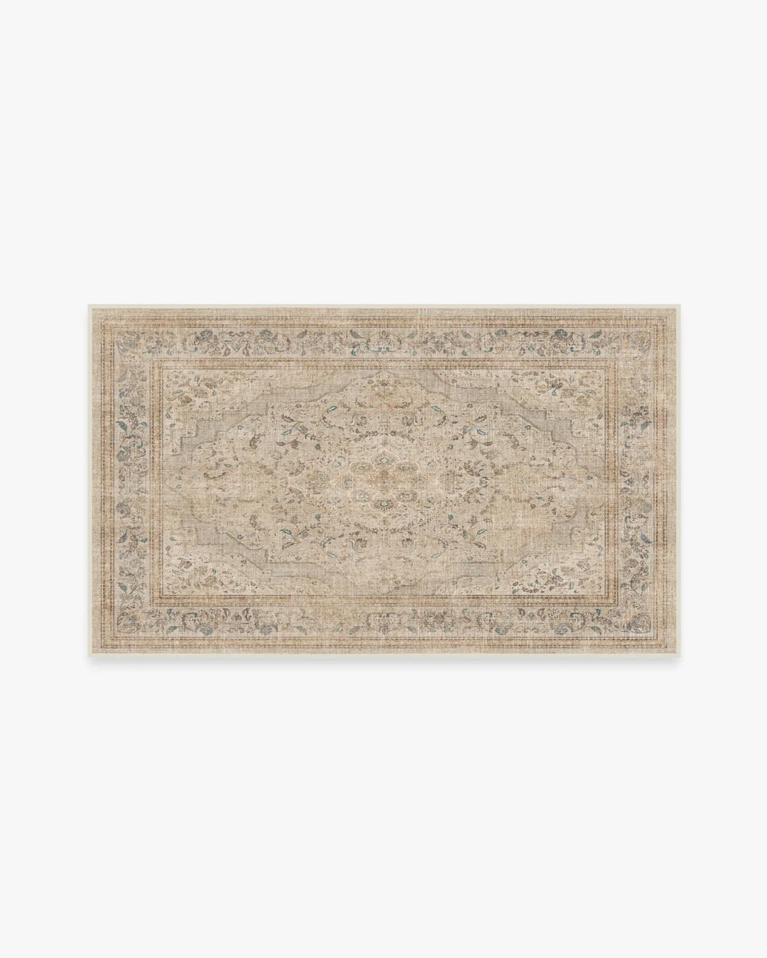 slide 2 of 6, Ruggable Adeline 3 x 5 (ft) Flatweave Polyester Ivory Opal Rectangular Indoor Paisley Vintage Machine washable Pet Friendly Area rug, 1 ct