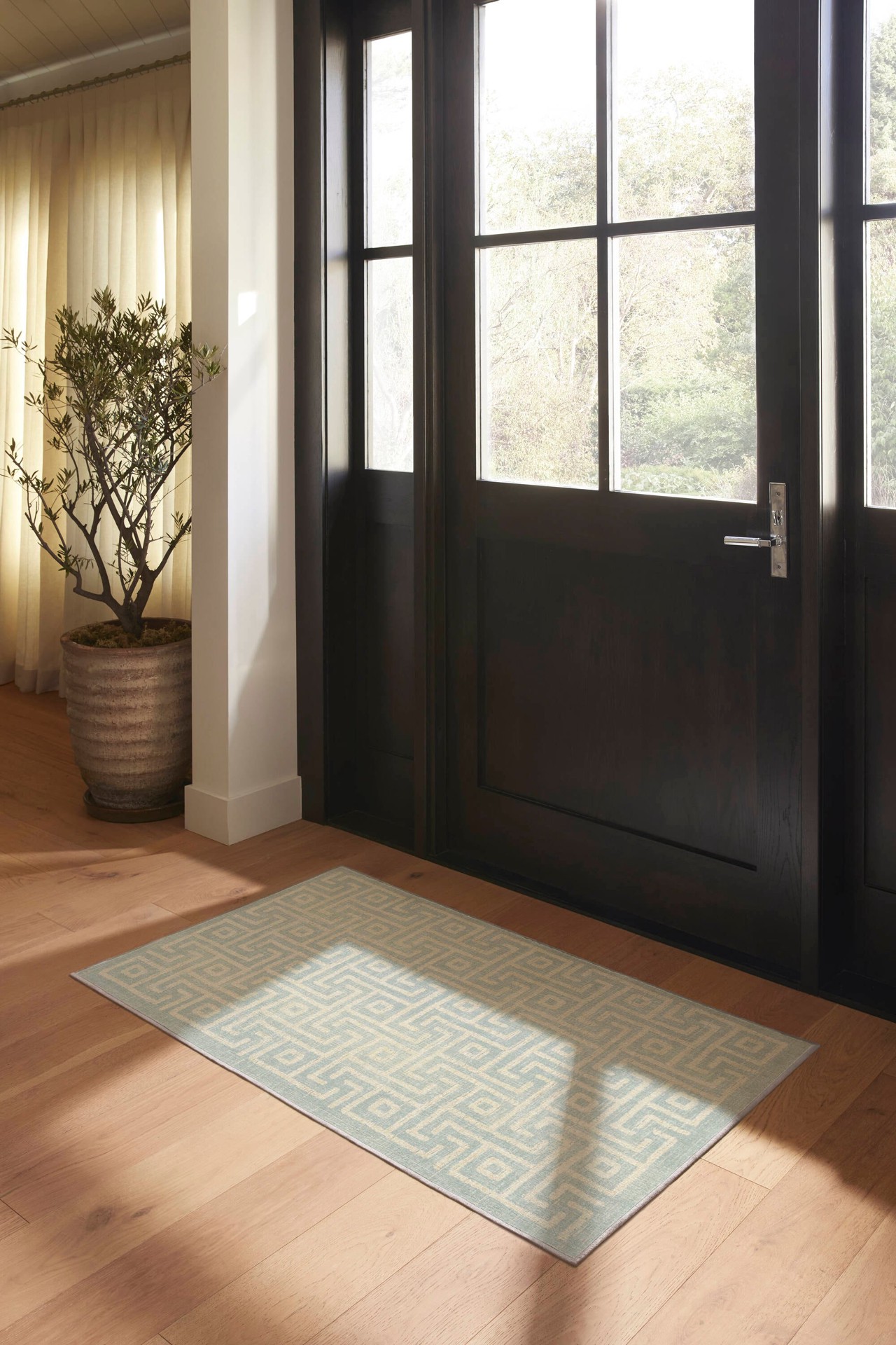 slide 1 of 6, Ruggable Rove 3 x 5 (ft) Flatweave Soft Aqua Rectangular Indoor Geometric Coastal Machine washable Pet Friendly Area rug, 1 ct