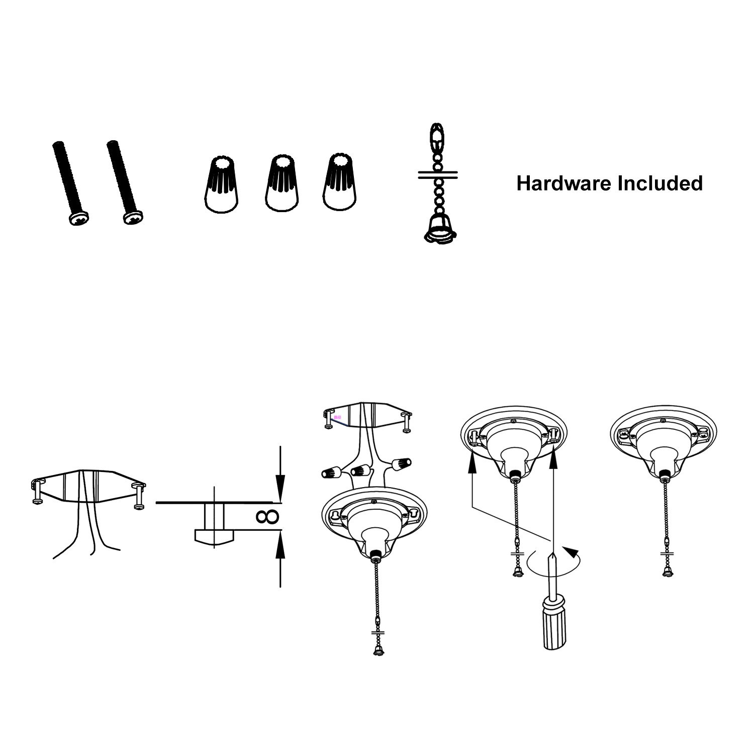 slide 6 of 6, Utilitech 4.72-in white lamp socket holder with pull chain Steel Ceiling Light Mount, 1 ct
