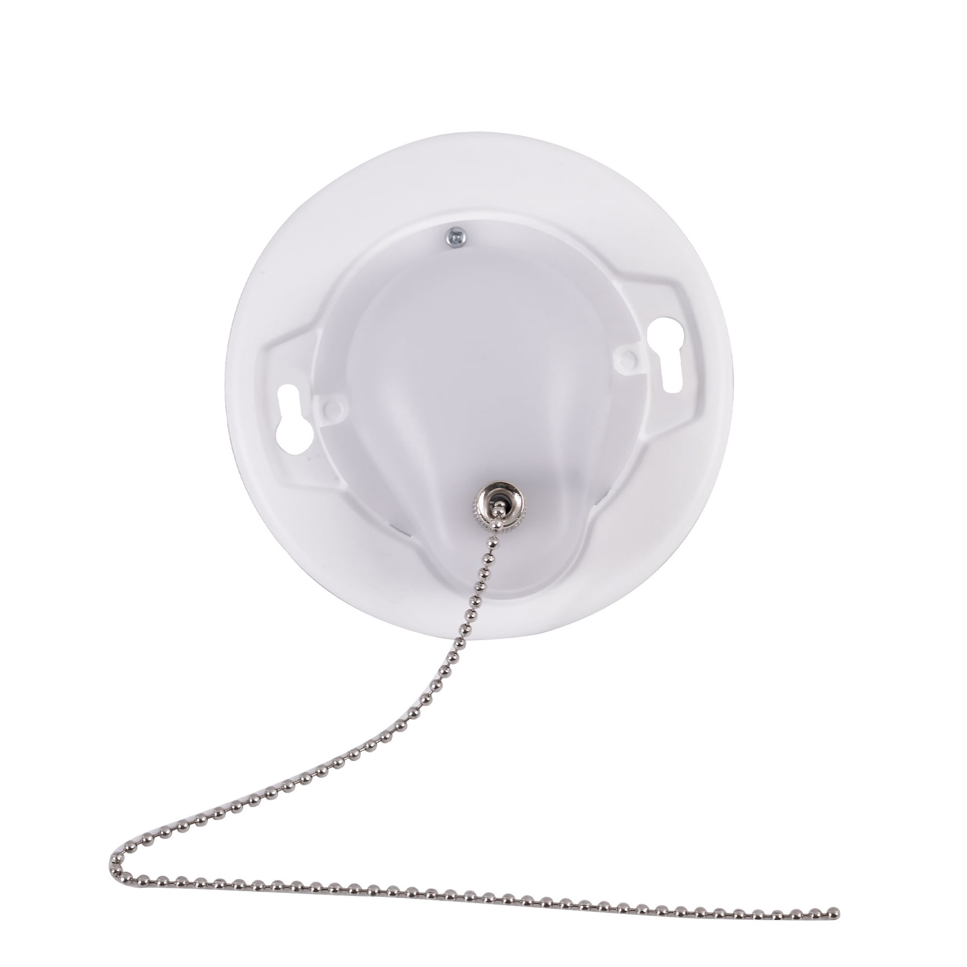 slide 1 of 6, Utilitech 4.72-in white lamp socket holder with pull chain Steel Ceiling Light Mount, 1 ct