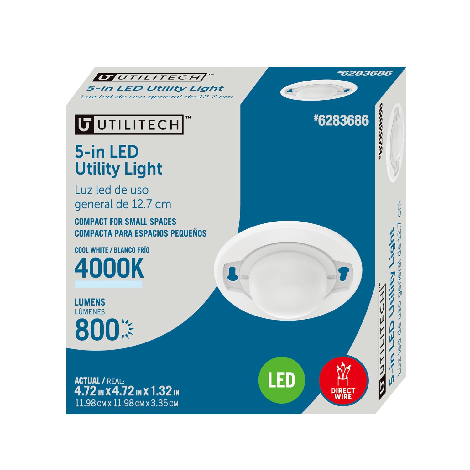 slide 4 of 6, Utilitech 4.72-in white lamp socket holder Steel Ceiling Light Mount, 1 ct