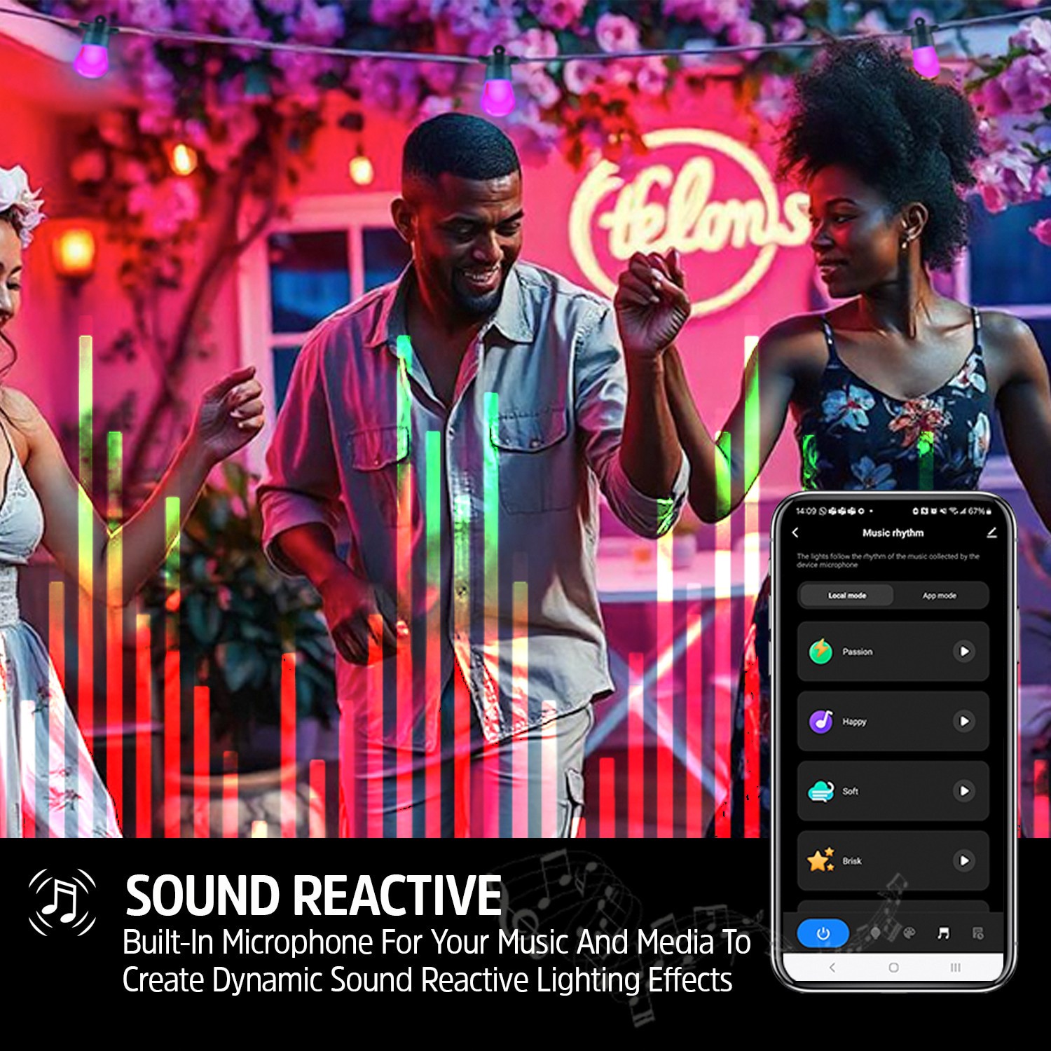 slide 3 of 6, Energizer 24-ft Plug-in white Outdoor String Light with 12 Color changing -Light LED Edison Bulbs Bluetooth Compatibility Wi-Fi Compatibility, 1 ct