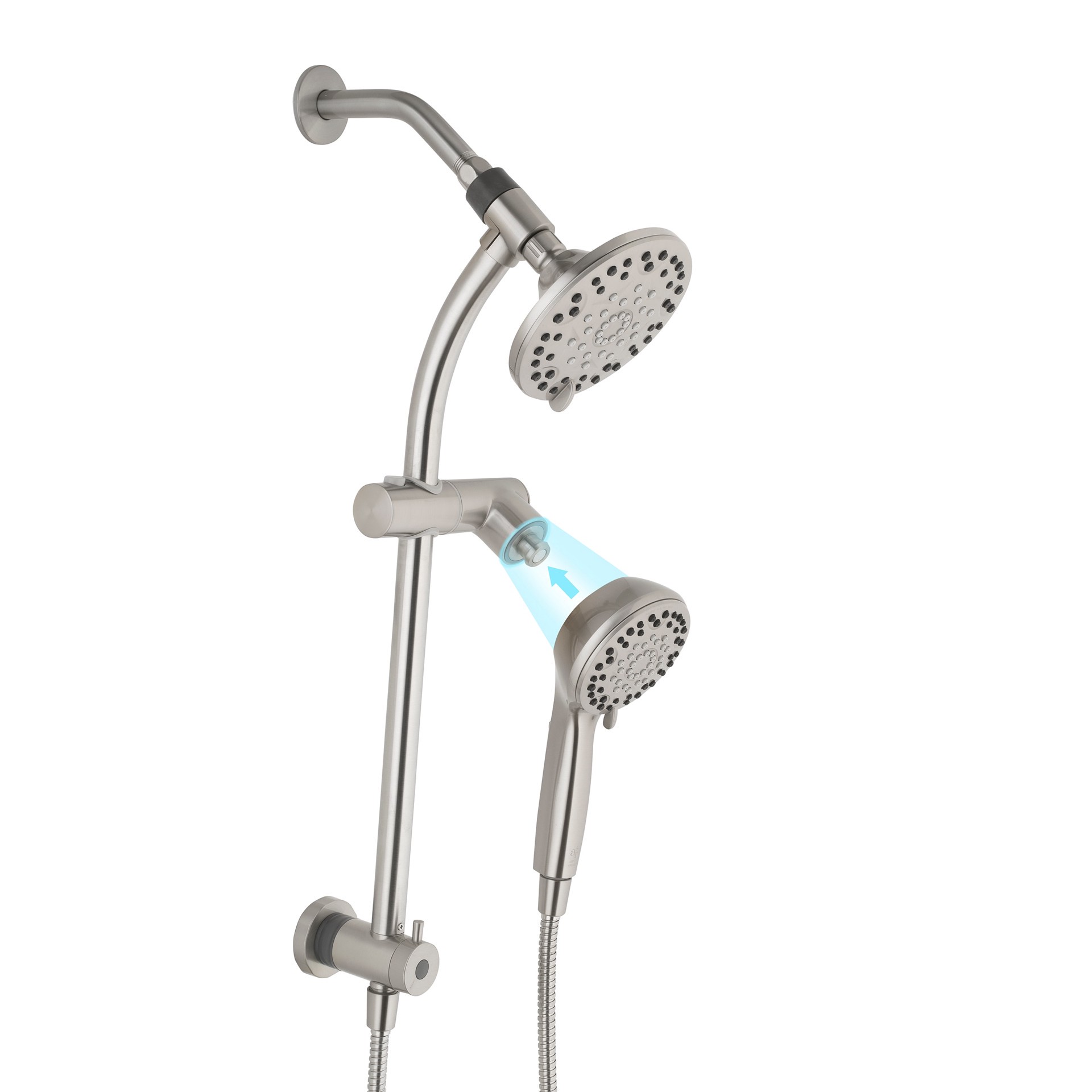 slide 3 of 6, allen + roth Galway Brushed Nickel 10.47-in Universal Bathtub/Shower Slide bar, 1 ct