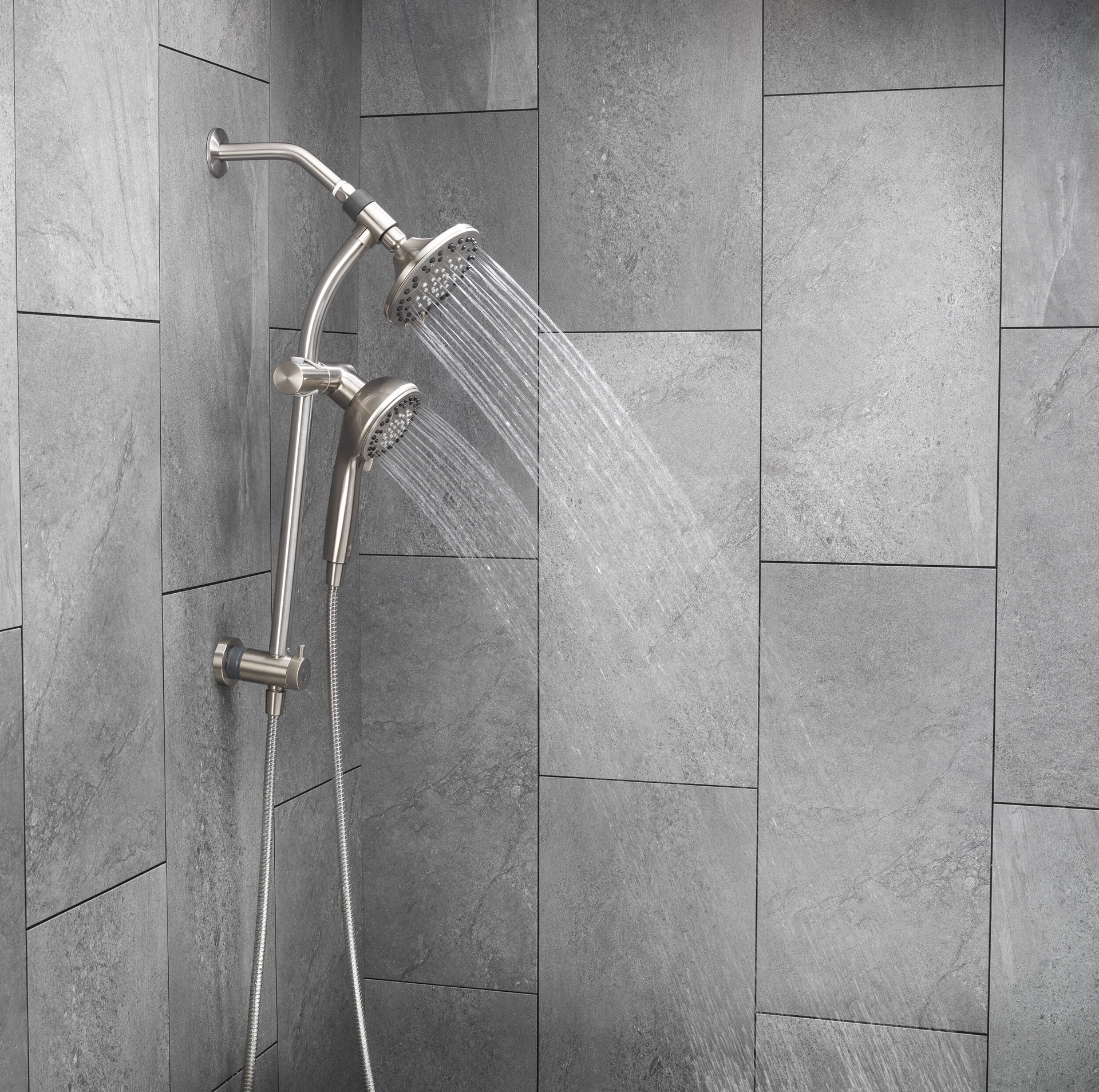 slide 4 of 6, allen + roth Galway Brushed Nickel 10.47-in Universal Bathtub/Shower Slide bar, 1 ct