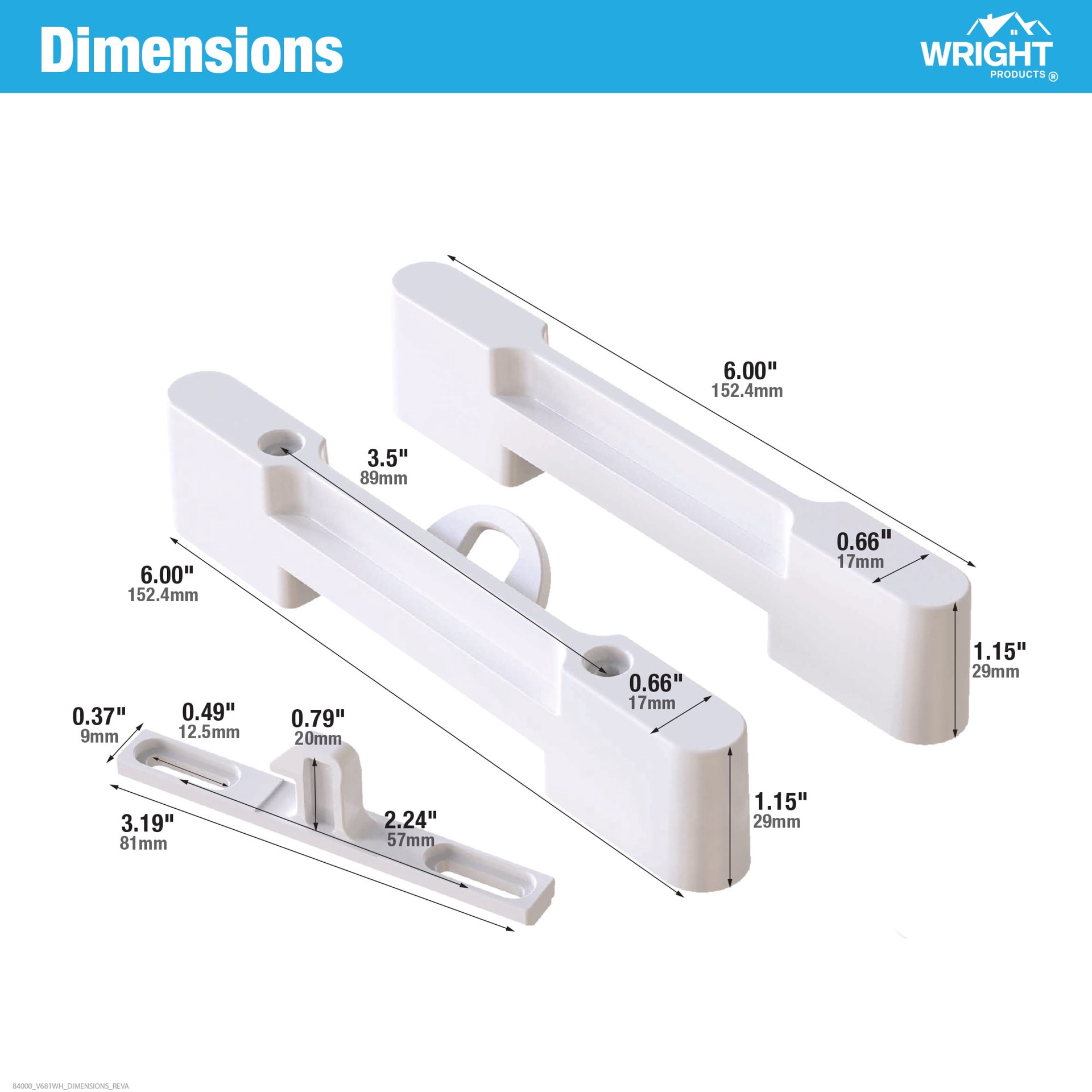 slide 4 of 6, WRIGHT PRODUCTS 3.5-in Plastic Handleset, 1 ct