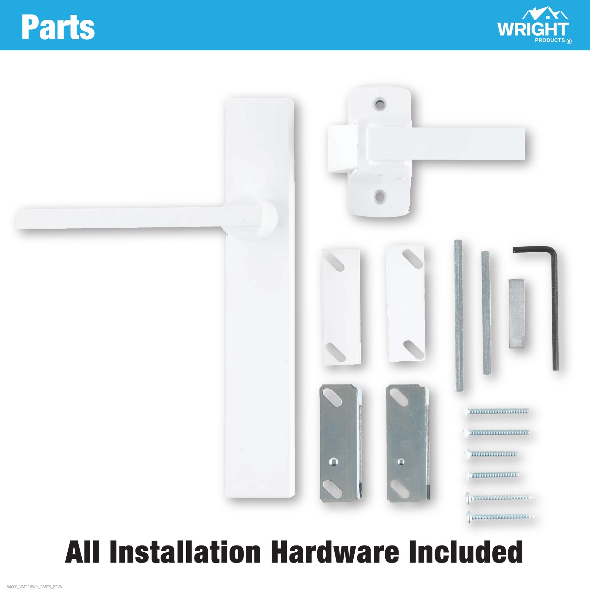 slide 3 of 6, WRIGHT PRODUCTS Altura Matte White Lockable Screen/Storm door Replacement Lever, 1 ct