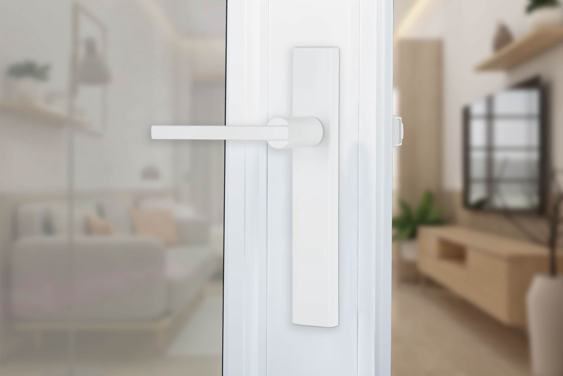 slide 5 of 6, WRIGHT PRODUCTS Altura Matte White Lockable Screen/Storm door Replacement Lever, 1 ct