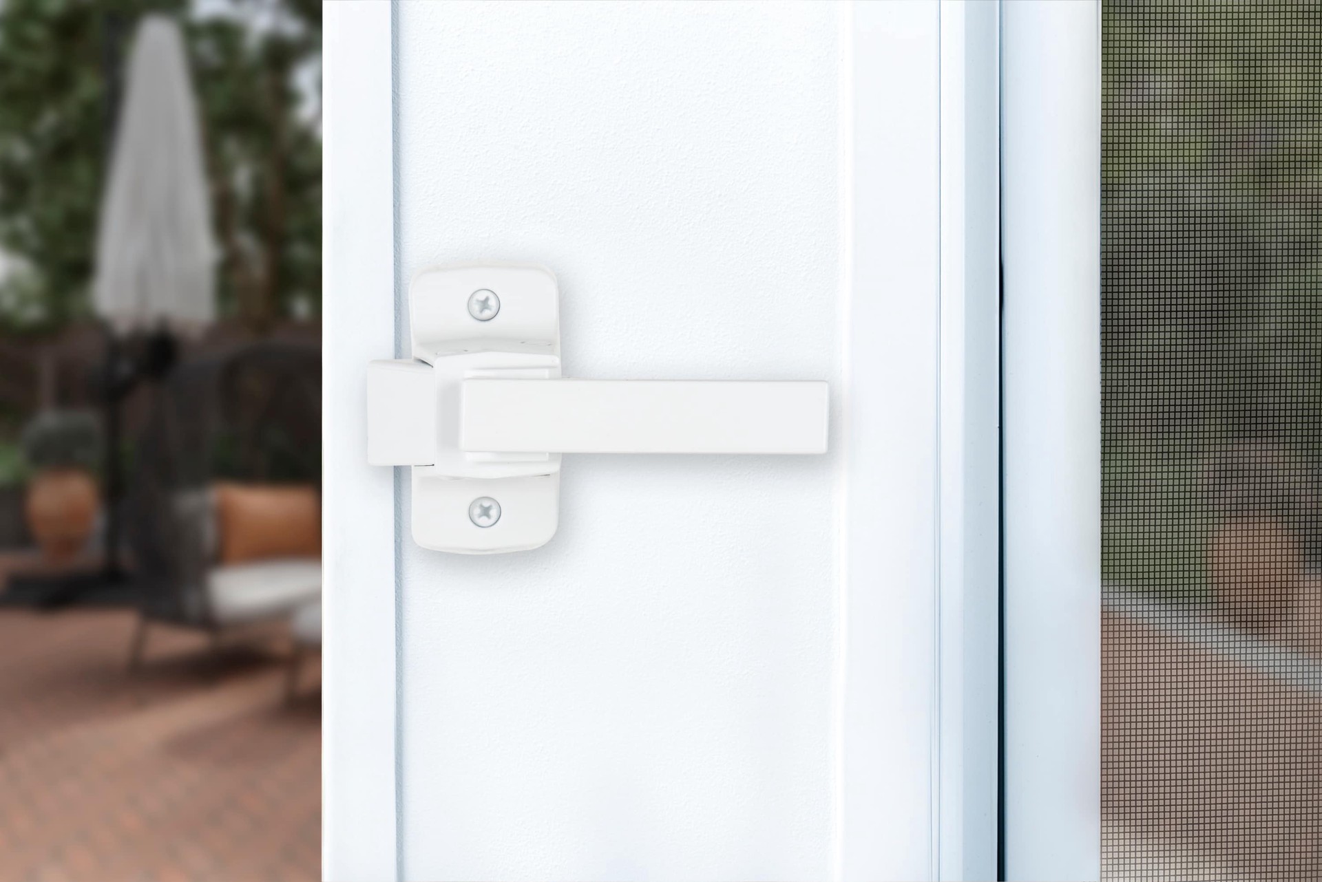 slide 6 of 6, WRIGHT PRODUCTS Altura Matte White Lockable Screen/Storm door Replacement Lever, 1 ct
