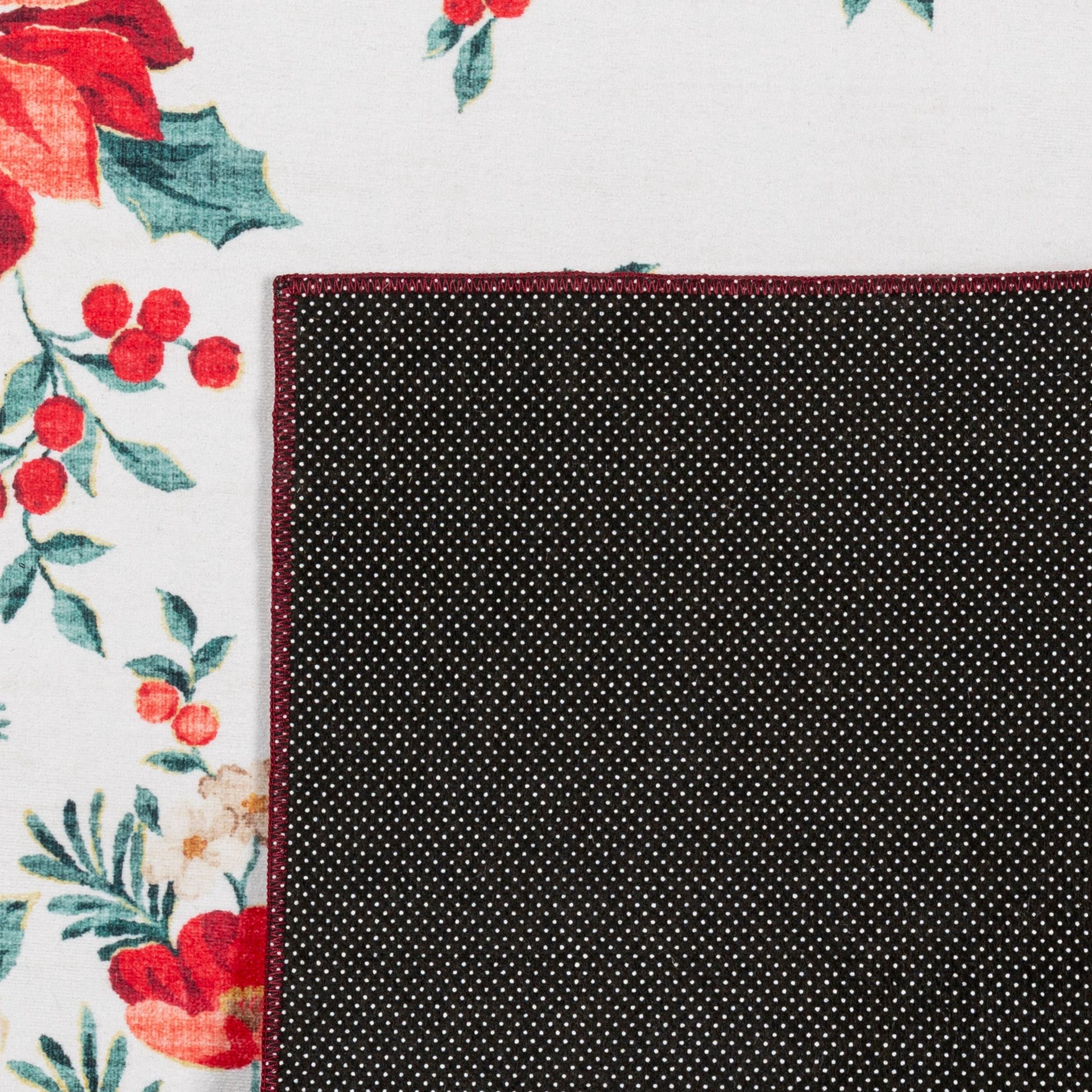 slide 5 of 6, Holiday Living Christmas 3 x 5 (ft) Loomed White Poinsetia Rectangular Indoor Floral/Botanical Pet Friendly Area rug, 1 ct