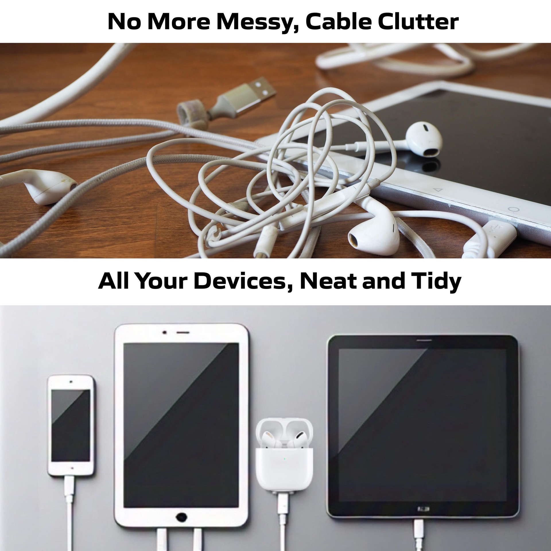 slide 5 of 6, BELL + HOWELL 3-ft LED Surge 5 -Outlet 600 Joules 1250 -Watts 1100VA White Indoor USB AC Surge Protector, 1 ct