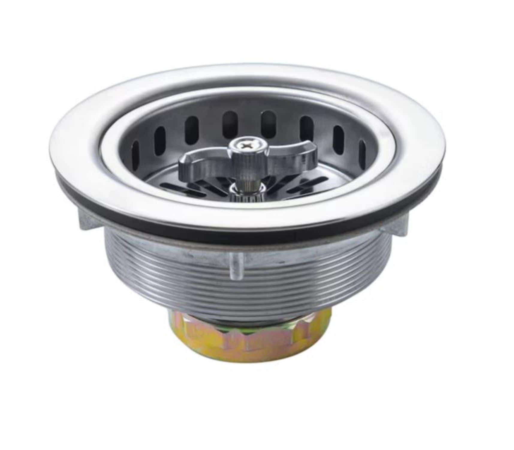 slide 1 of 2, allen + roth 4.5-in Stainless steel Rust Resistant Strainer with Lock Mount Included, 1 ct