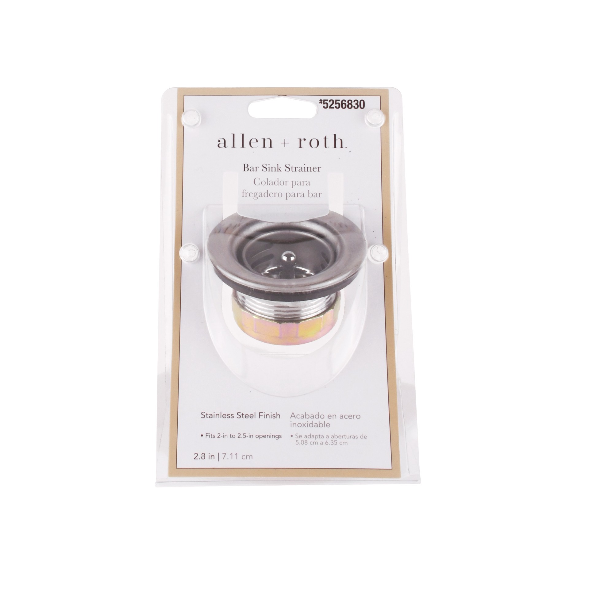 slide 6 of 6, allen + roth 2.8-in Stainless steel Rust Resistant Strainer with Lock Mount Included, 1 ct