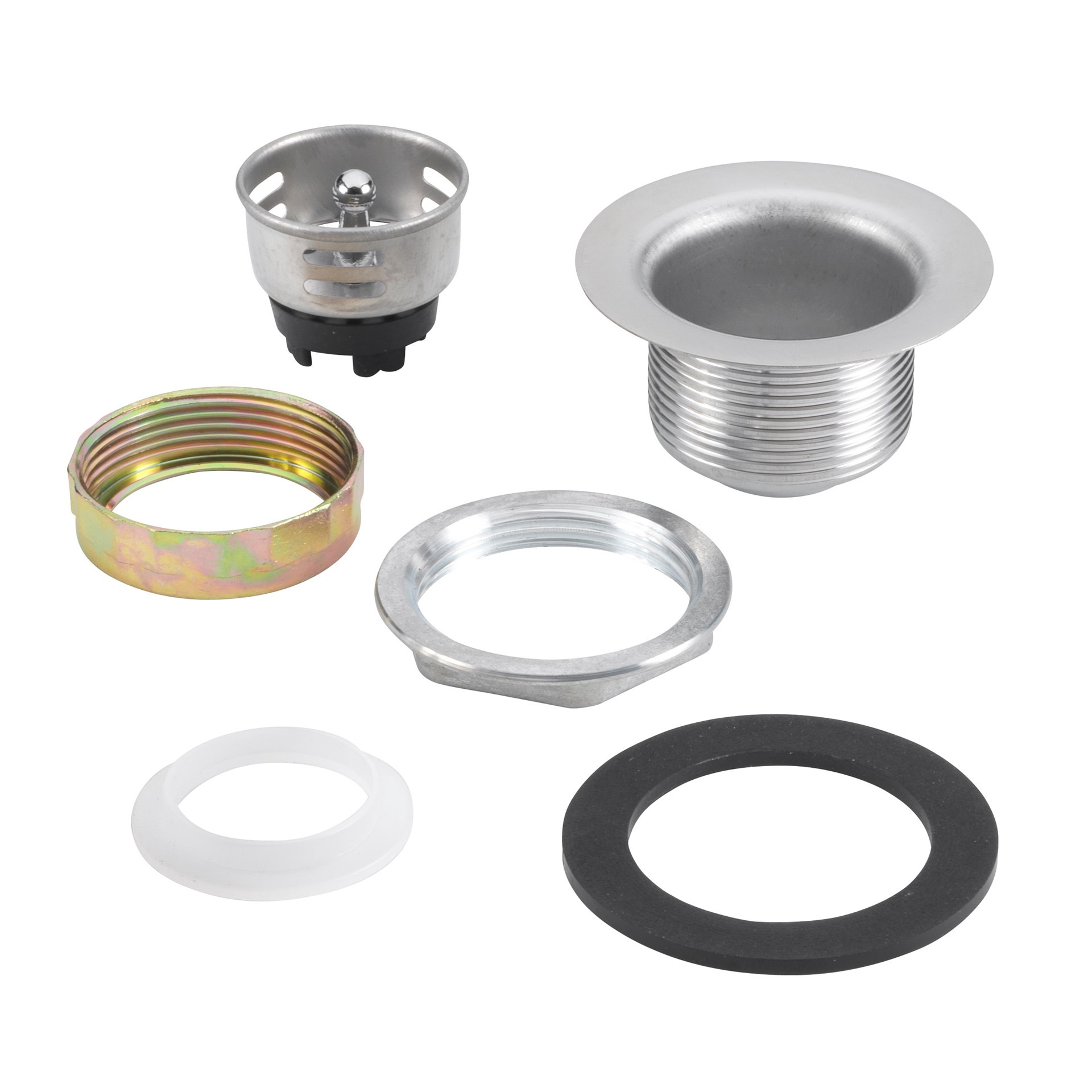 slide 3 of 6, allen + roth 2.8-in Stainless steel Rust Resistant Strainer with Lock Mount Included, 1 ct