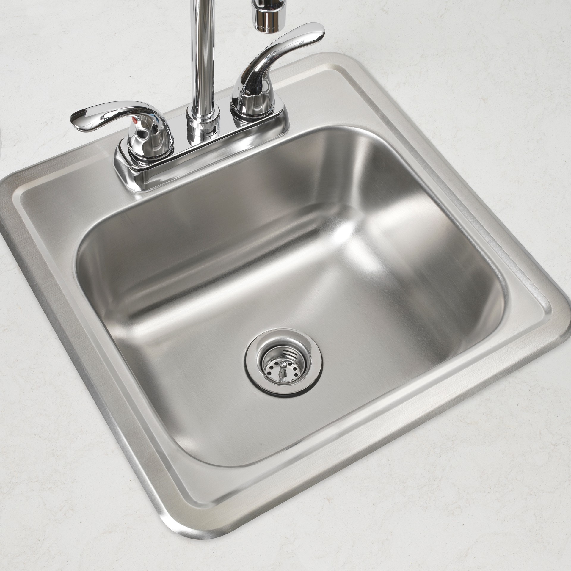 slide 4 of 6, allen + roth 2.8-in Stainless steel Rust Resistant Strainer with Lock Mount Included, 1 ct