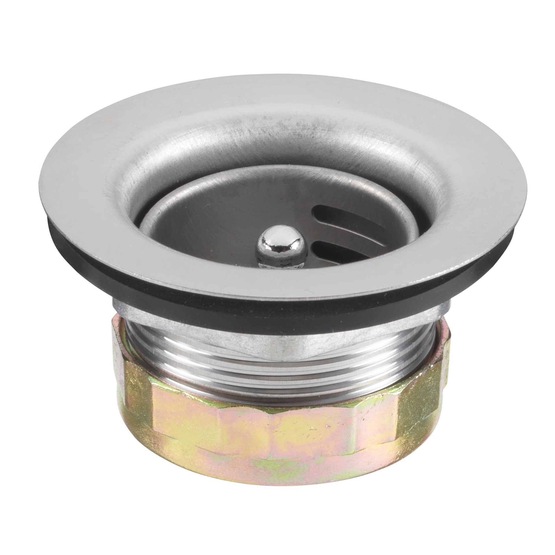slide 1 of 6, allen + roth 2.8-in Stainless steel Rust Resistant Strainer with Lock Mount Included, 1 ct