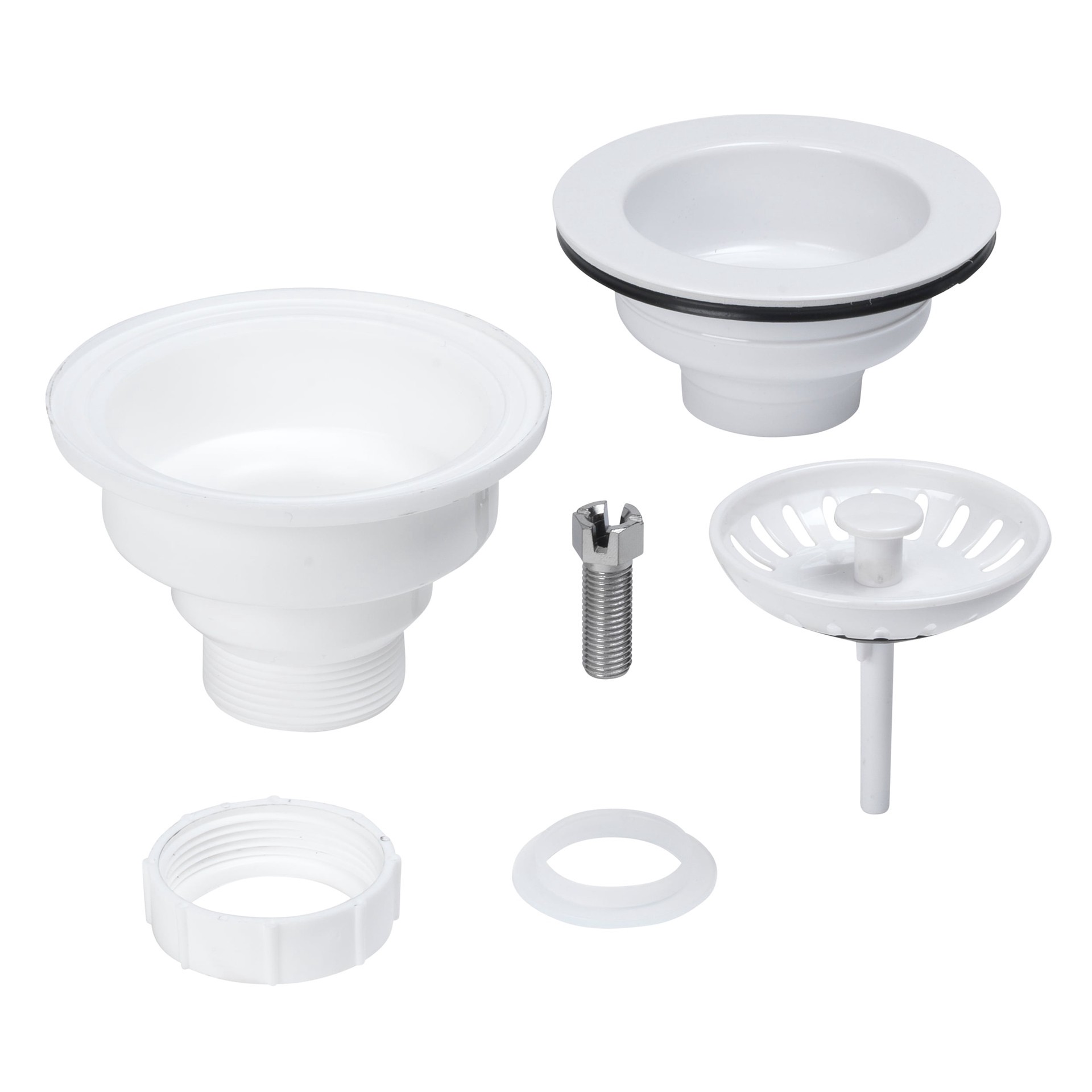 slide 3 of 6, allen + roth 4.5-in Plastic Rust Resistant Strainer with Lock Mount Included, 1 ct