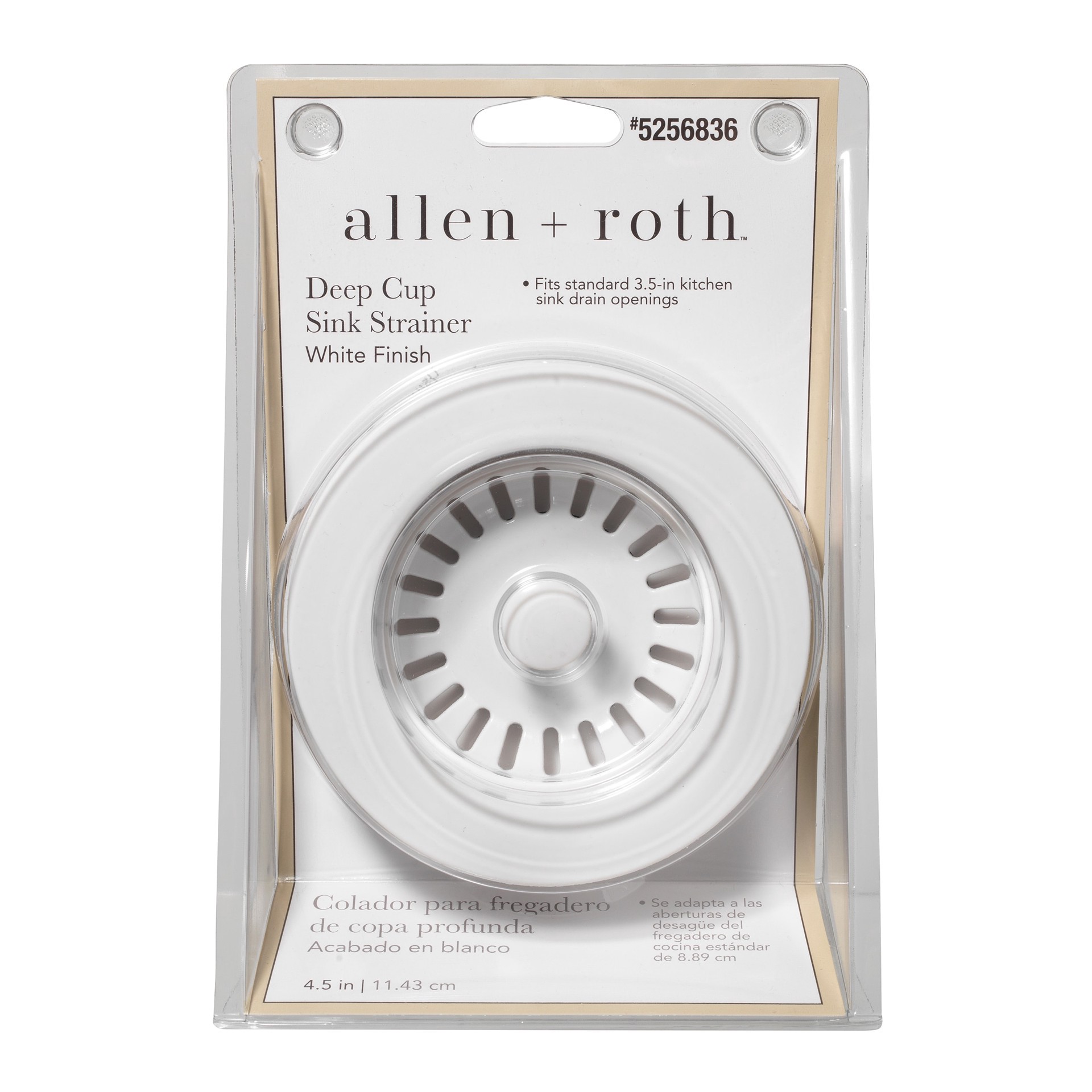 slide 6 of 6, allen + roth 4.5-in Plastic Rust Resistant Strainer with Lock Mount Included, 1 ct