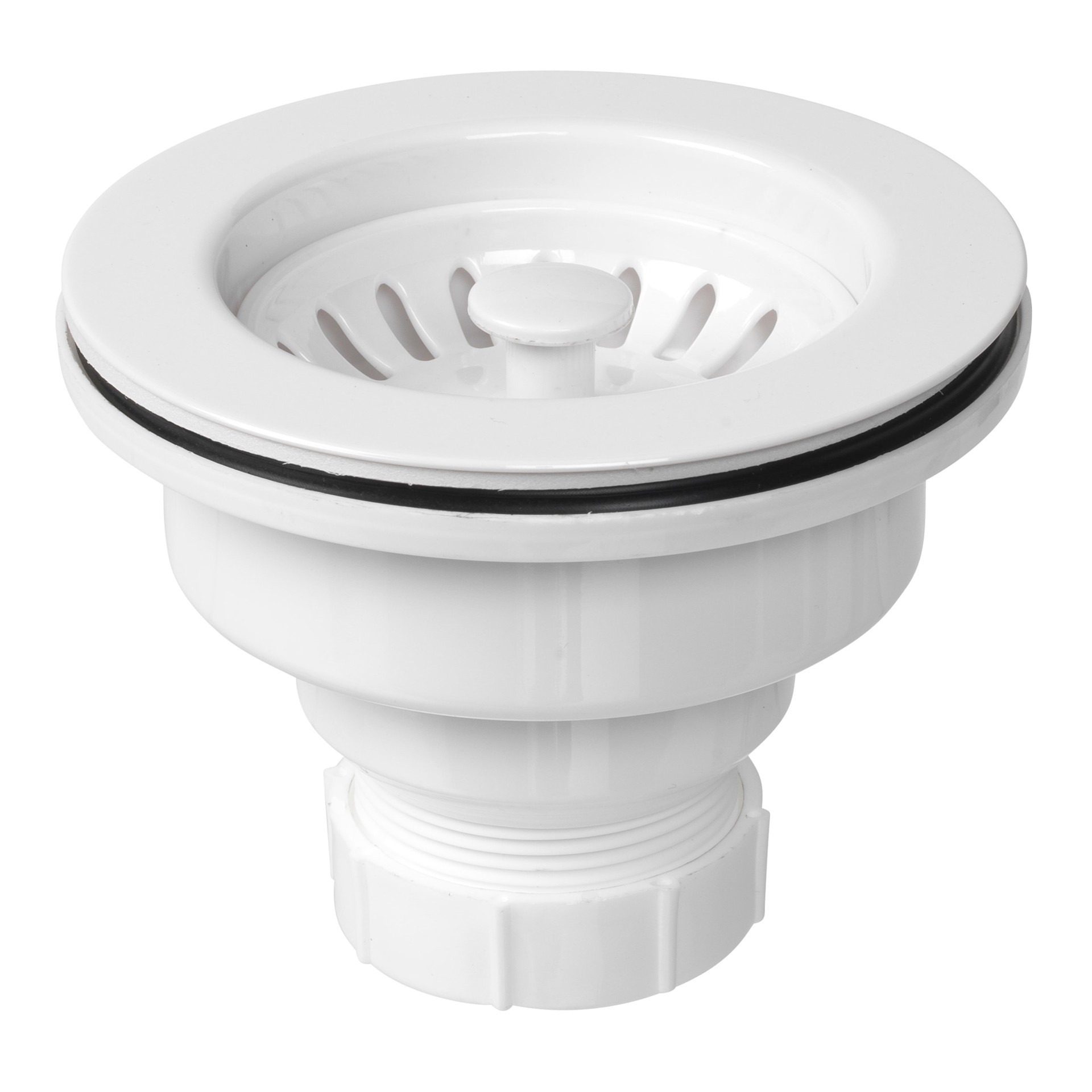 slide 1 of 6, allen + roth 4.5-in Plastic Rust Resistant Strainer with Lock Mount Included, 1 ct