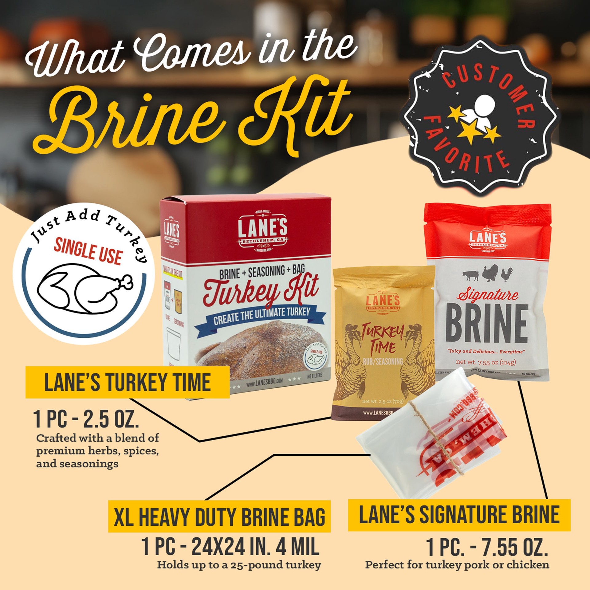 slide 3 of 3, Lane's BBQ 13-oz Signature Brine kit, 1 ct