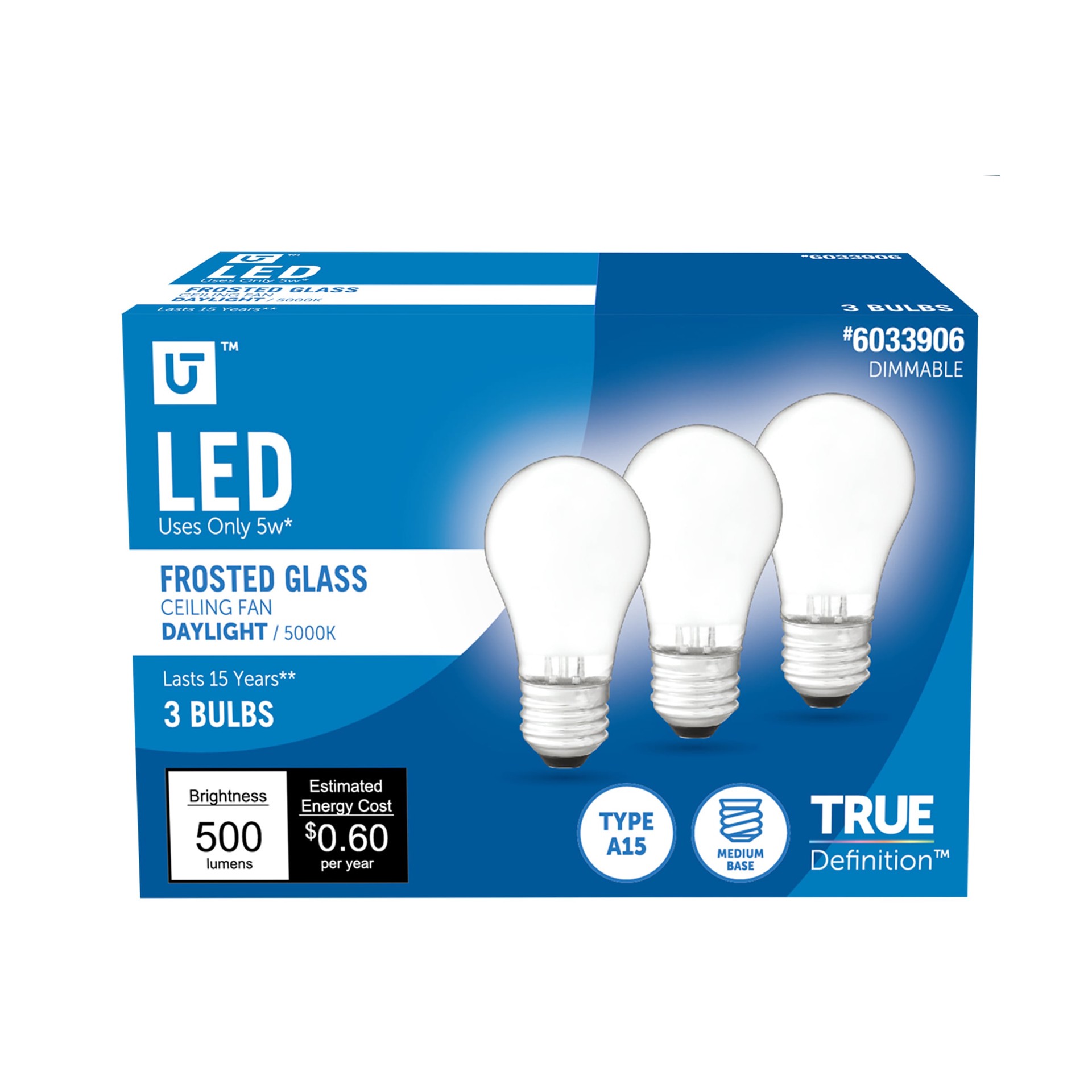 Utilitech 60 -Watt EQ A15 Daylight Medium screw base E26 Dimmable