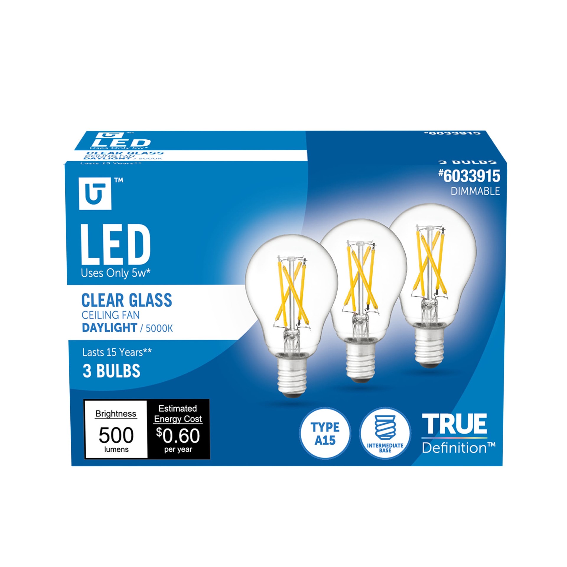Utilitech Led Bulb Utilitech 60 -Watt EQ A15 Daylight Intermediate screw base E17 Dimmable ...