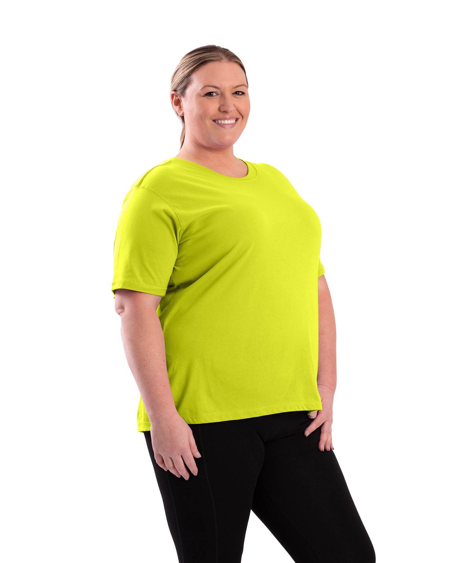 slide 2 of 4, BERNE APPAREL Women's Yellow Jersey Short sleeve Solid T-shirt ( XL ), 1 ct
