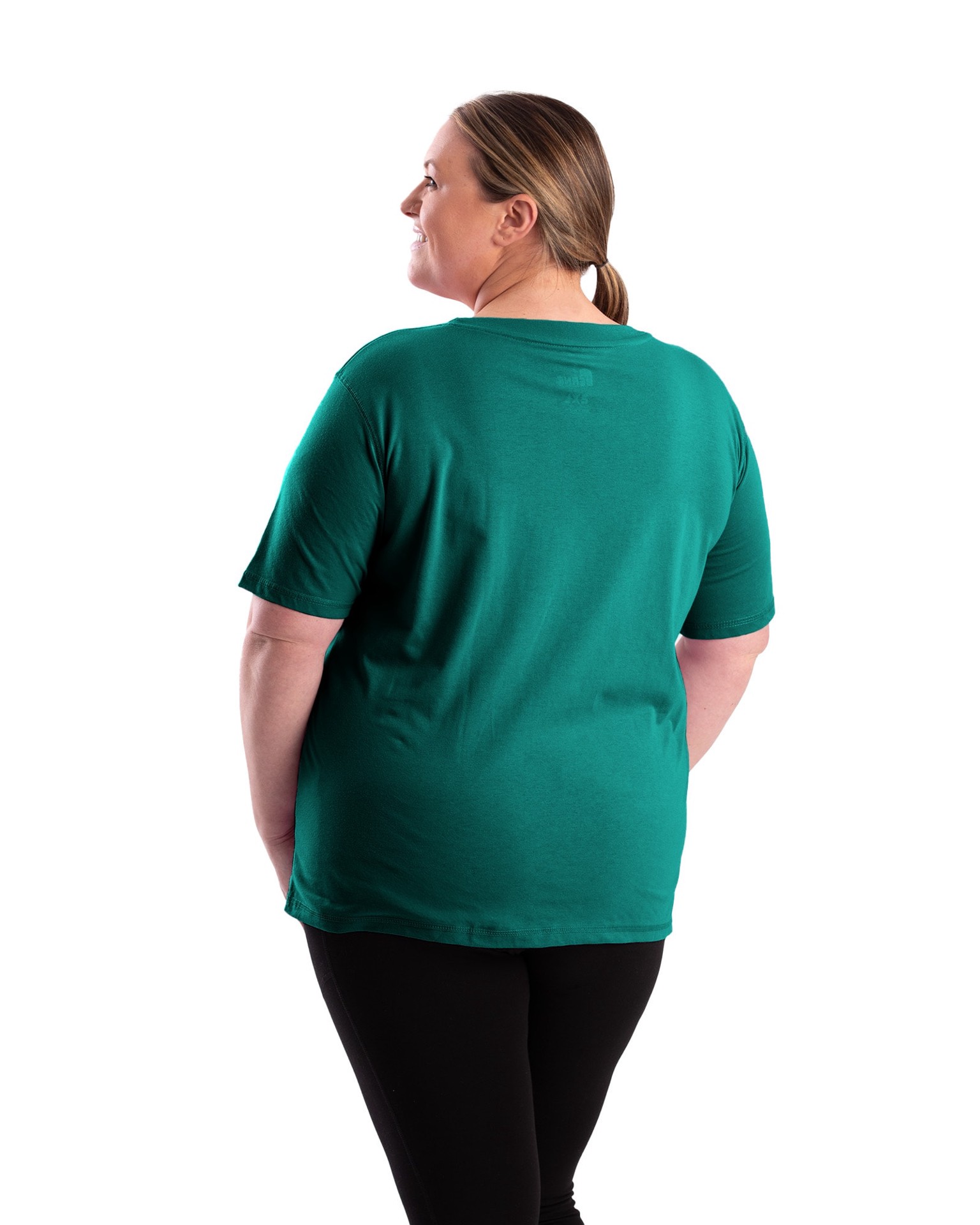 slide 4 of 4, BERNE APPAREL Women's Green Jersey Short sleeve Solid T-shirt ( Medium ), 1 ct