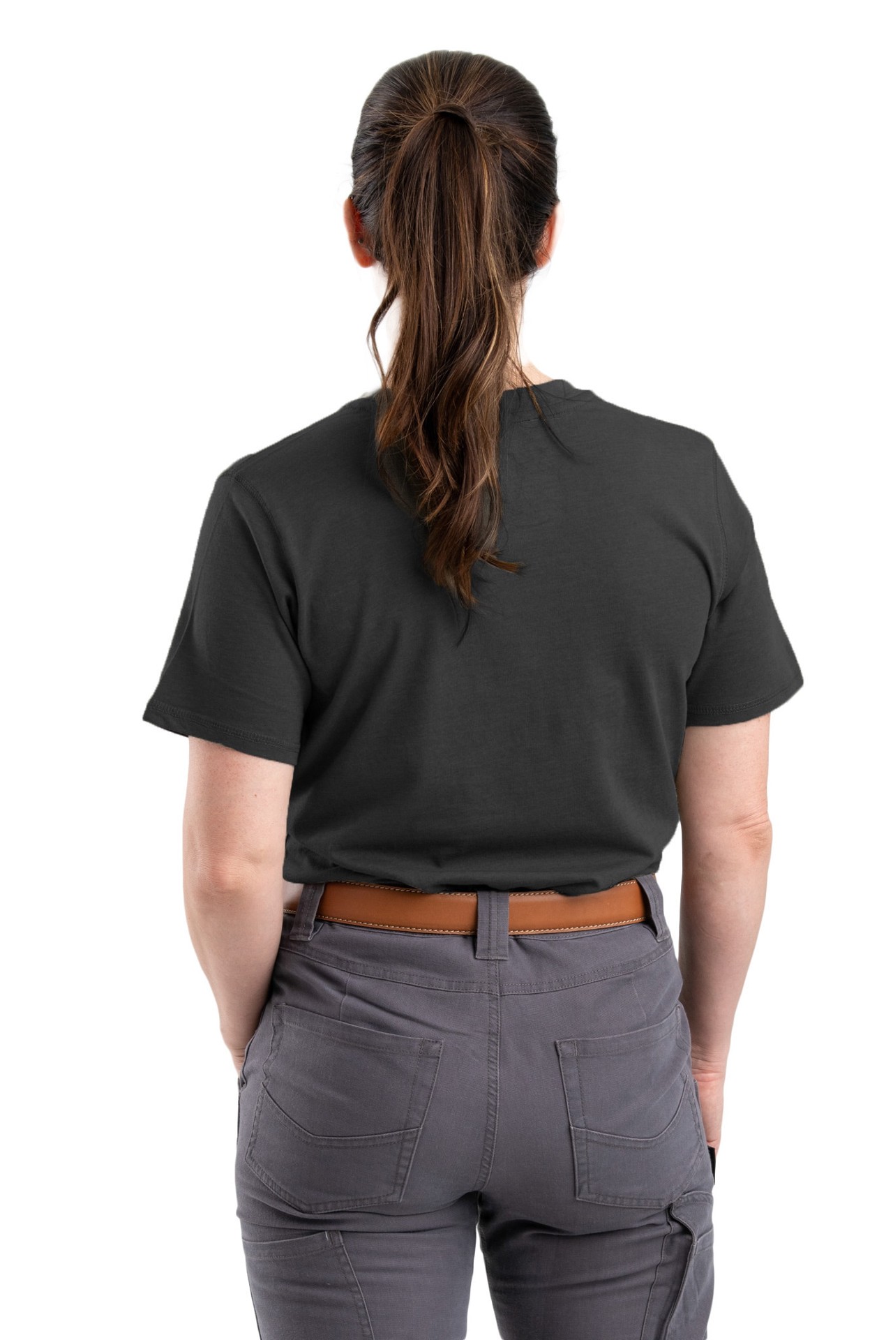 slide 4 of 4, BERNE APPAREL Women's Black Jersey Short sleeve Solid T-shirt ( Large ), 1 ct