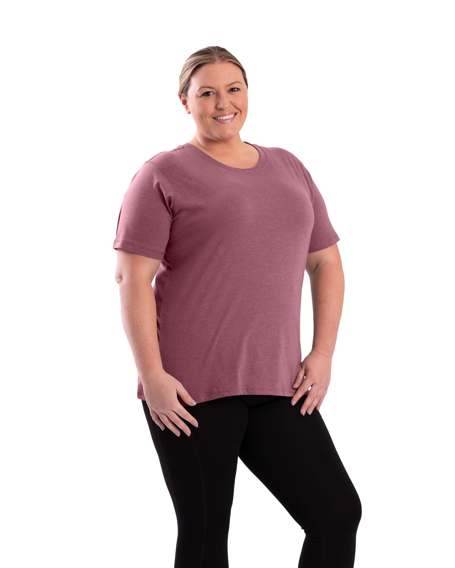 slide 2 of 4, BERNE APPAREL Women's Pink Jersey Short sleeve Solid T-shirt ( Medium ), 1 ct