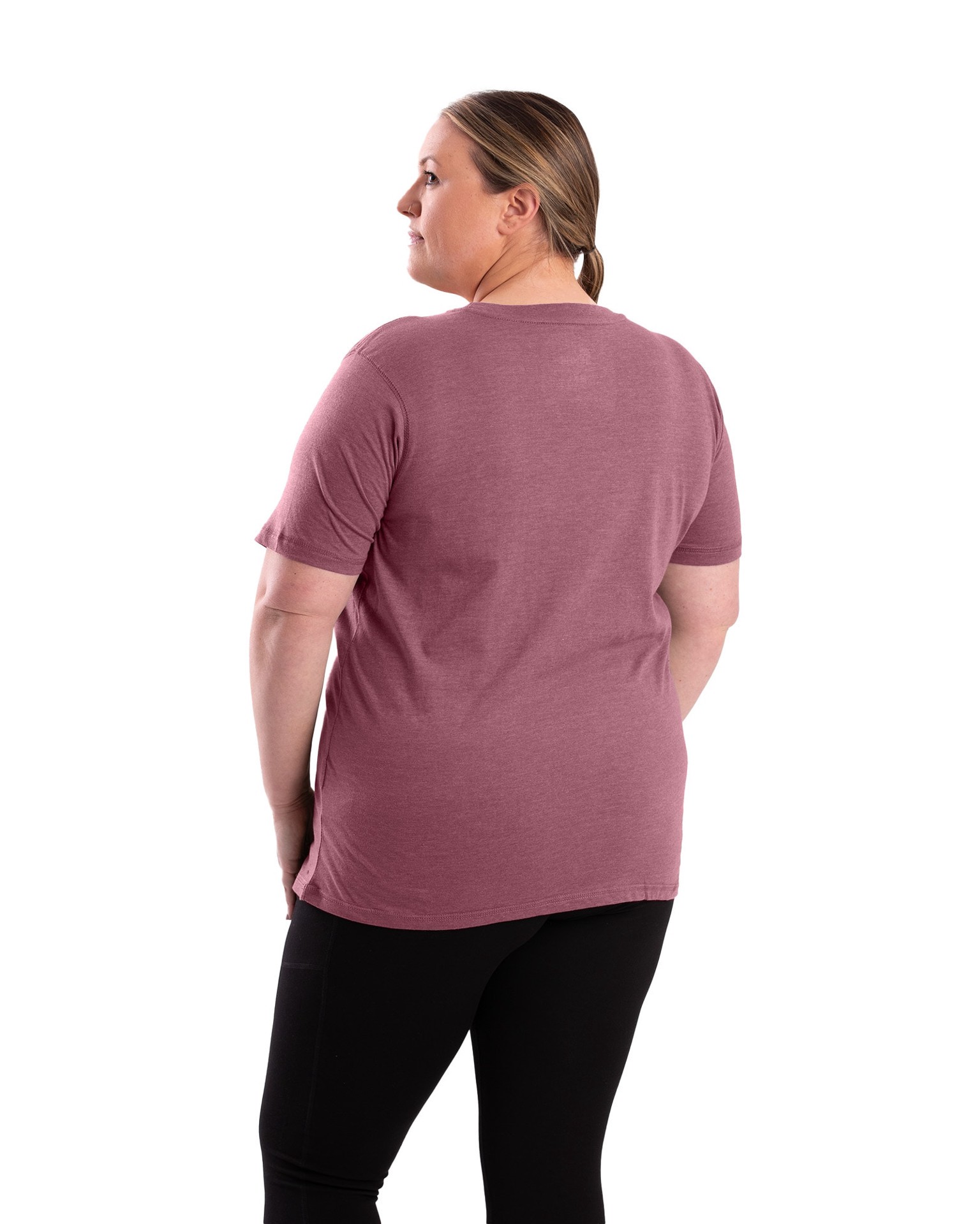slide 3 of 4, BERNE APPAREL Women's Pink Jersey Short sleeve Solid T-shirt ( Medium ), 1 ct
