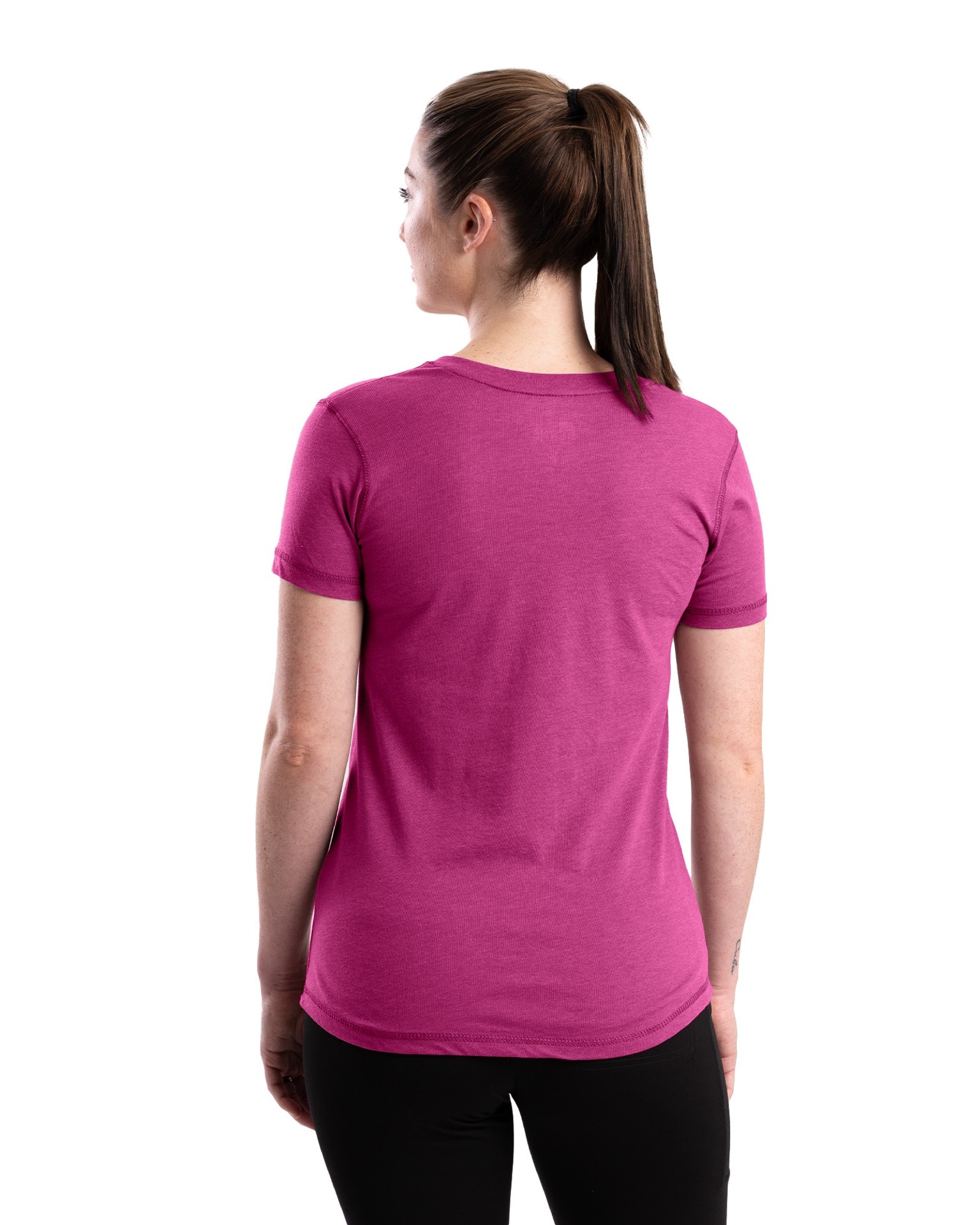 slide 3 of 4, BERNE APPAREL Women's Purple Jersey Short sleeve Solid T-shirt ( Small ), 1 ct