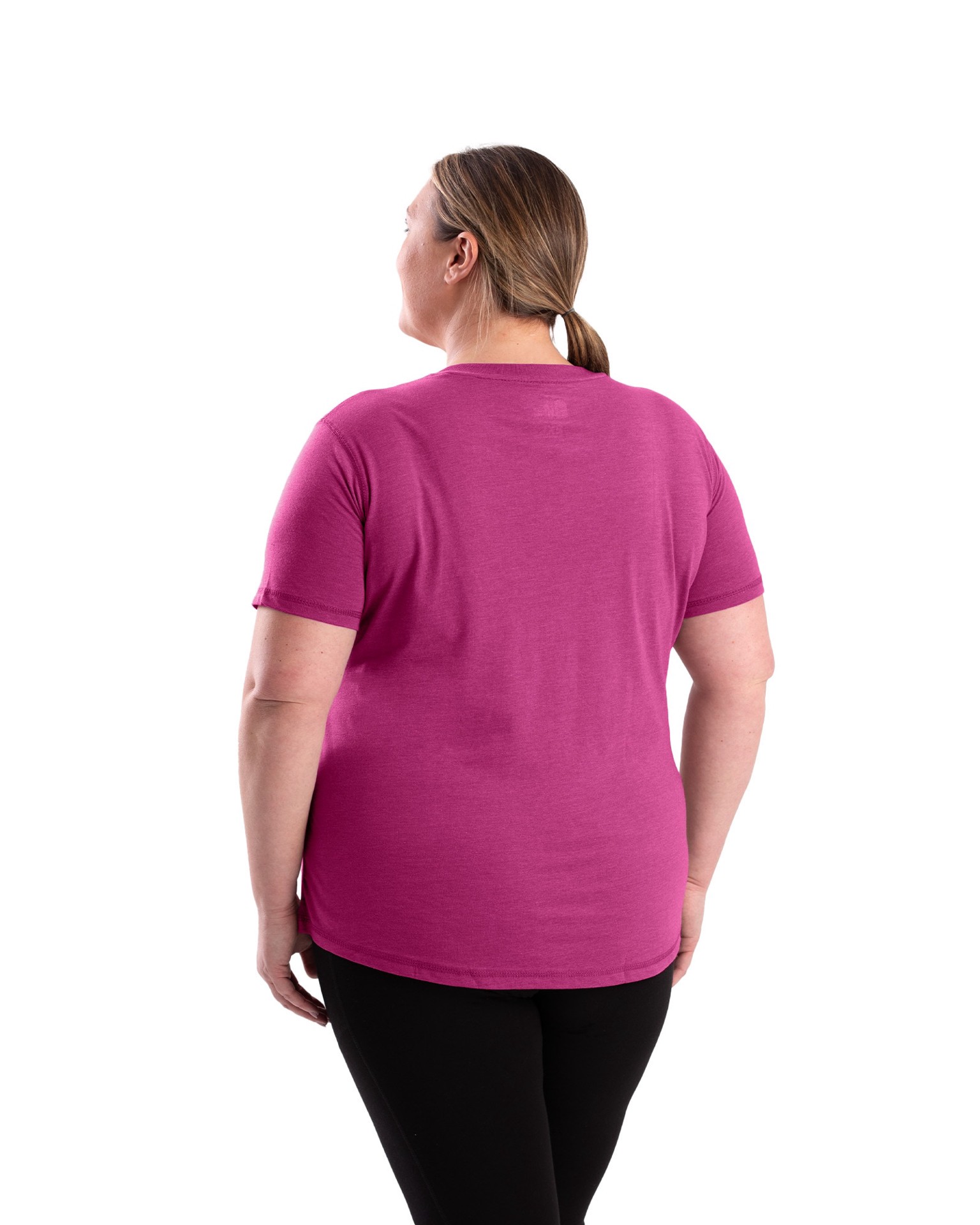 slide 4 of 4, BERNE APPAREL Women's Purple Jersey Short sleeve Solid T-shirt ( Small ), 1 ct