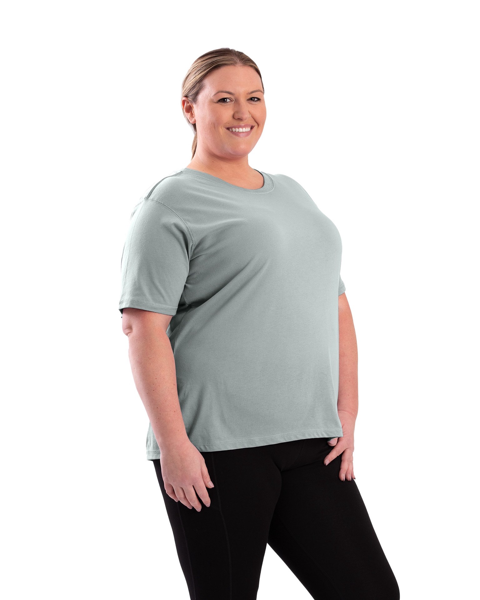 slide 2 of 4, BERNE APPAREL Women's Gray Jersey Short sleeve Solid T-shirt ( XL ), 1 ct