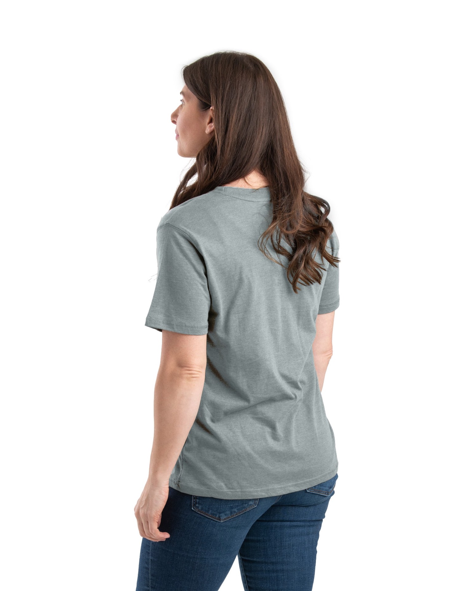 slide 4 of 4, BERNE APPAREL Women's Gray Jersey Short sleeve Solid T-shirt ( XL ), 1 ct