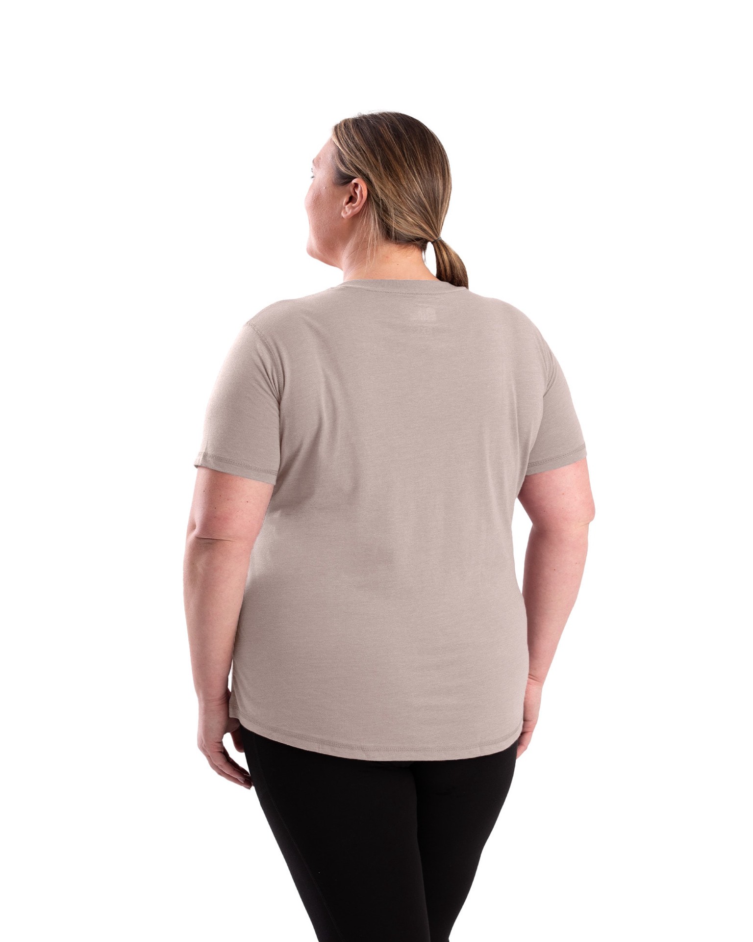 slide 4 of 4, BERNE APPAREL Women's Gray Jersey Short sleeve Solid T-shirt ( Large ), 1 ct