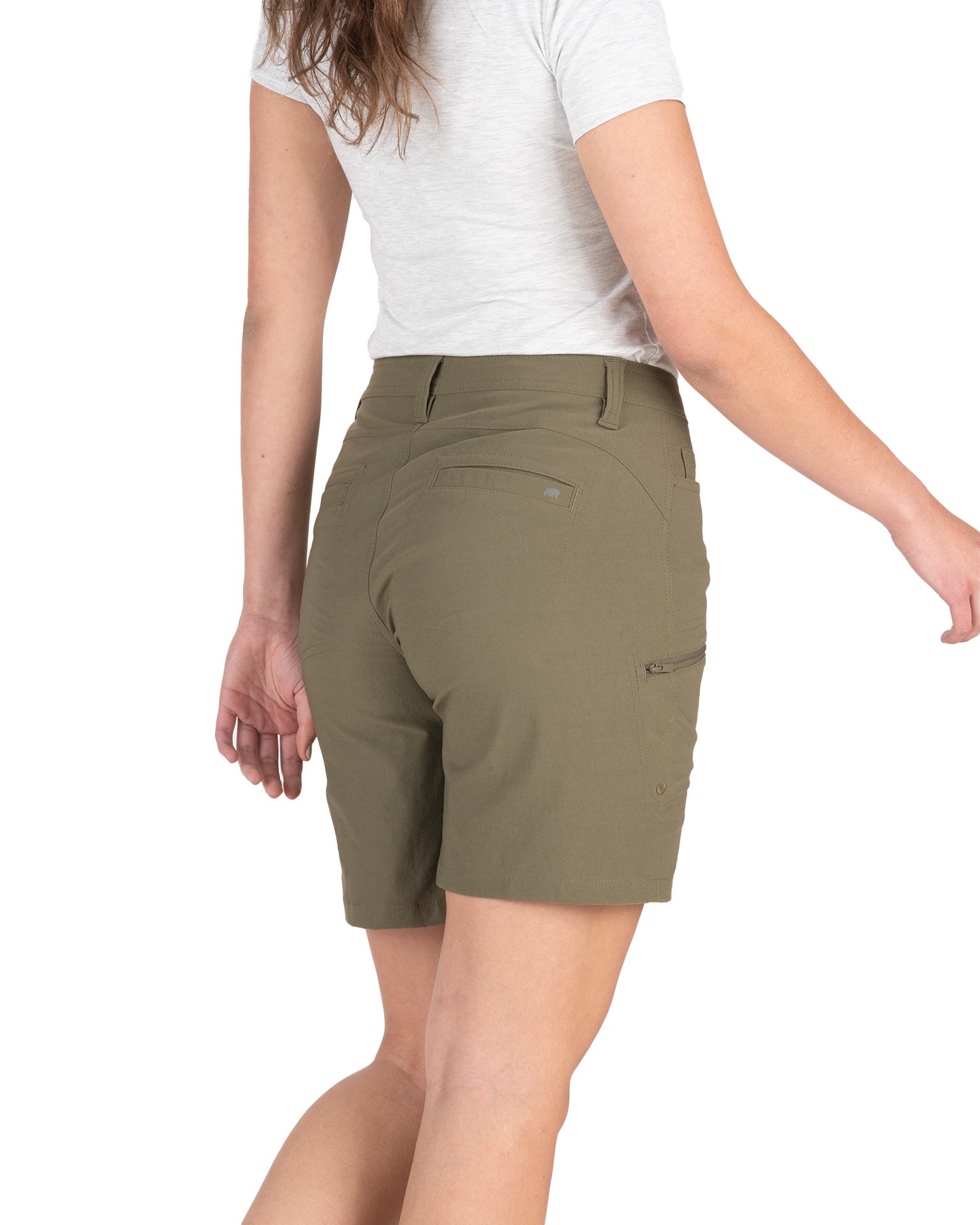 slide 4 of 4, BERNE APPAREL Women's Burnt Olive Twill 7.25-in Cargo shorts ( Size: 16 ), 1 ct