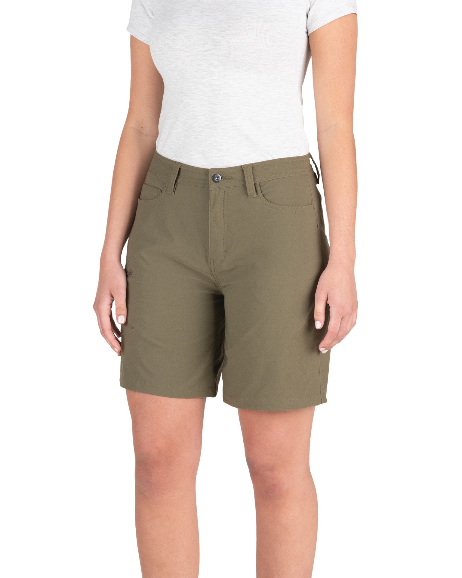 slide 1 of 4, BERNE APPAREL Women's Burnt Olive Twill 7.25-in Cargo shorts ( Size: 14 ), 1 ct