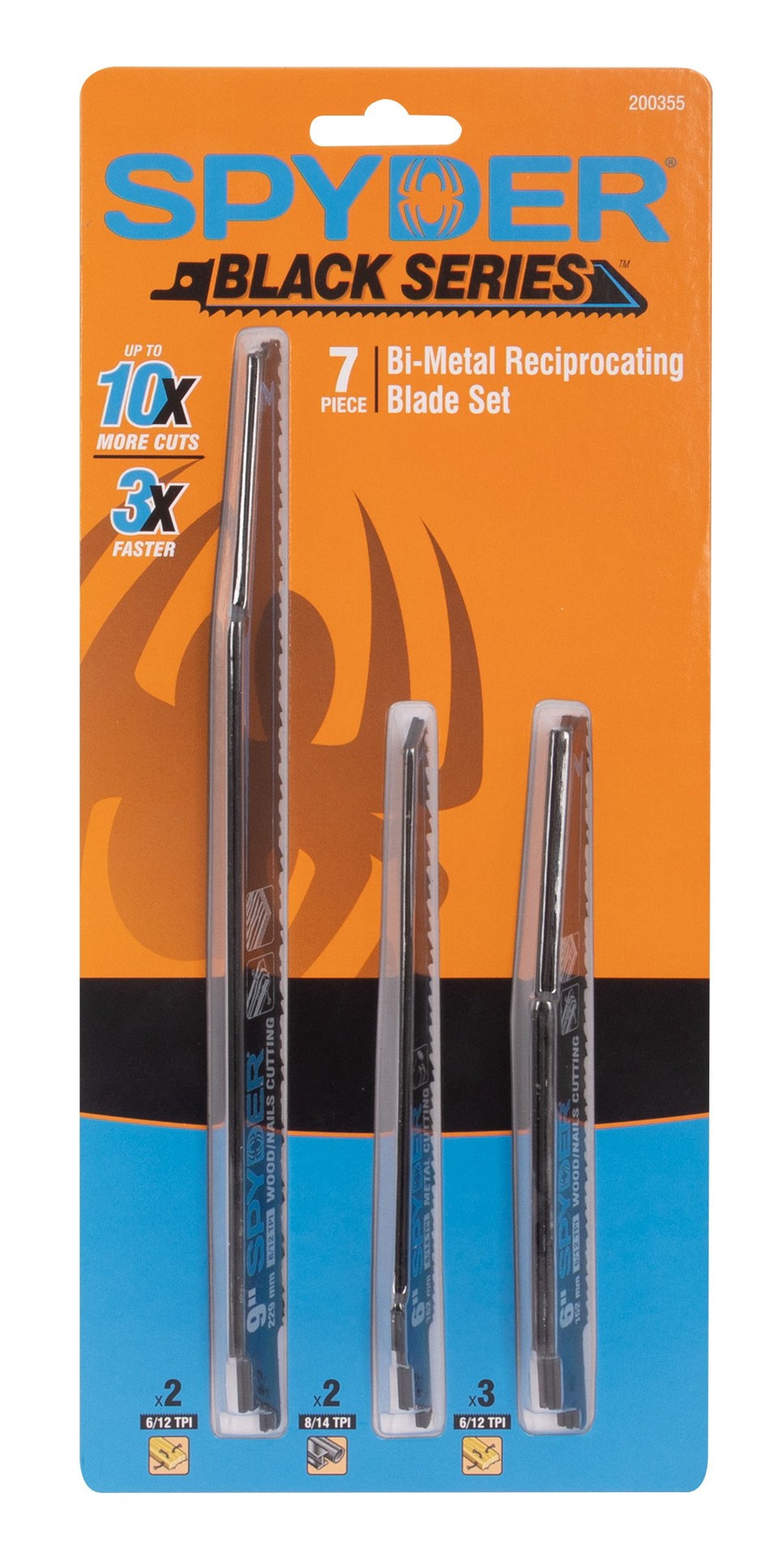 slide 2 of 6, Spyder Black Series Bi-metal Wood/Metal cutting Reciprocating Saw Blade Set 7 -Pack, 1 ct
