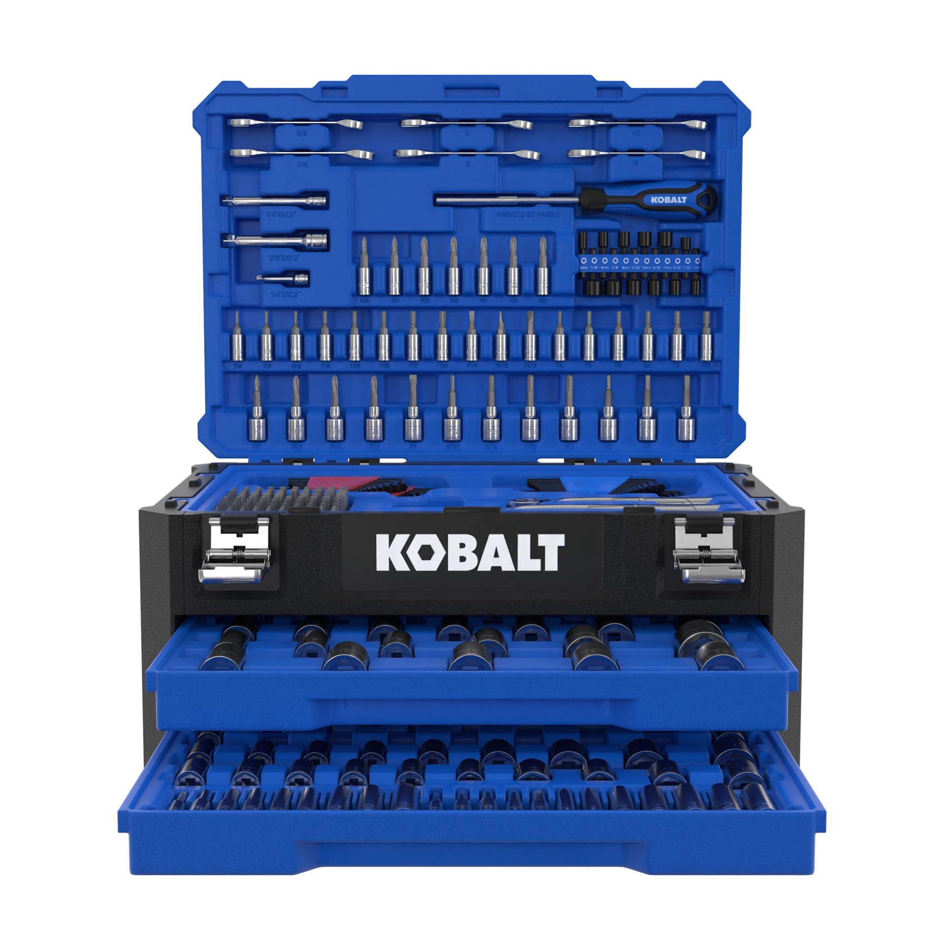 slide 6 of 6, Kobalt 302 -Piece Metric and standard (SAE) Mechanics Tool Set with Hard Case, 1 ct