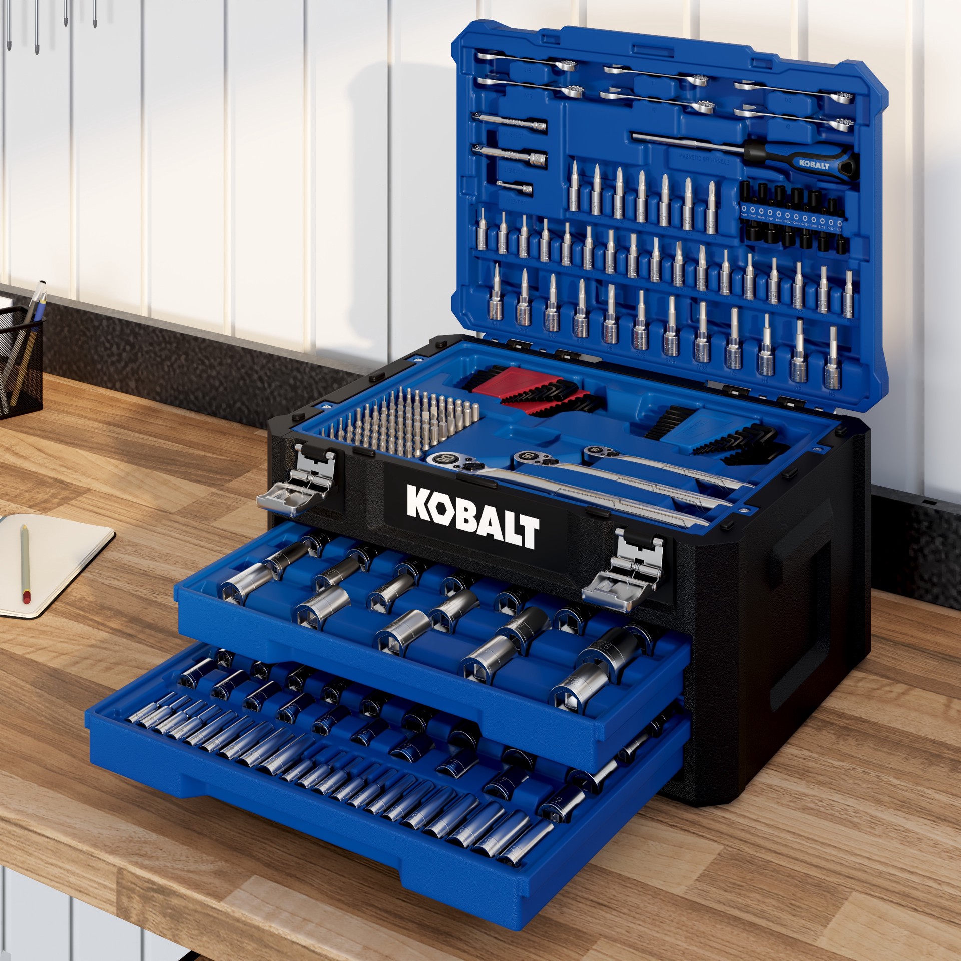 slide 4 of 6, Kobalt 302 -Piece Metric and standard (SAE) Mechanics Tool Set with Hard Case, 1 ct