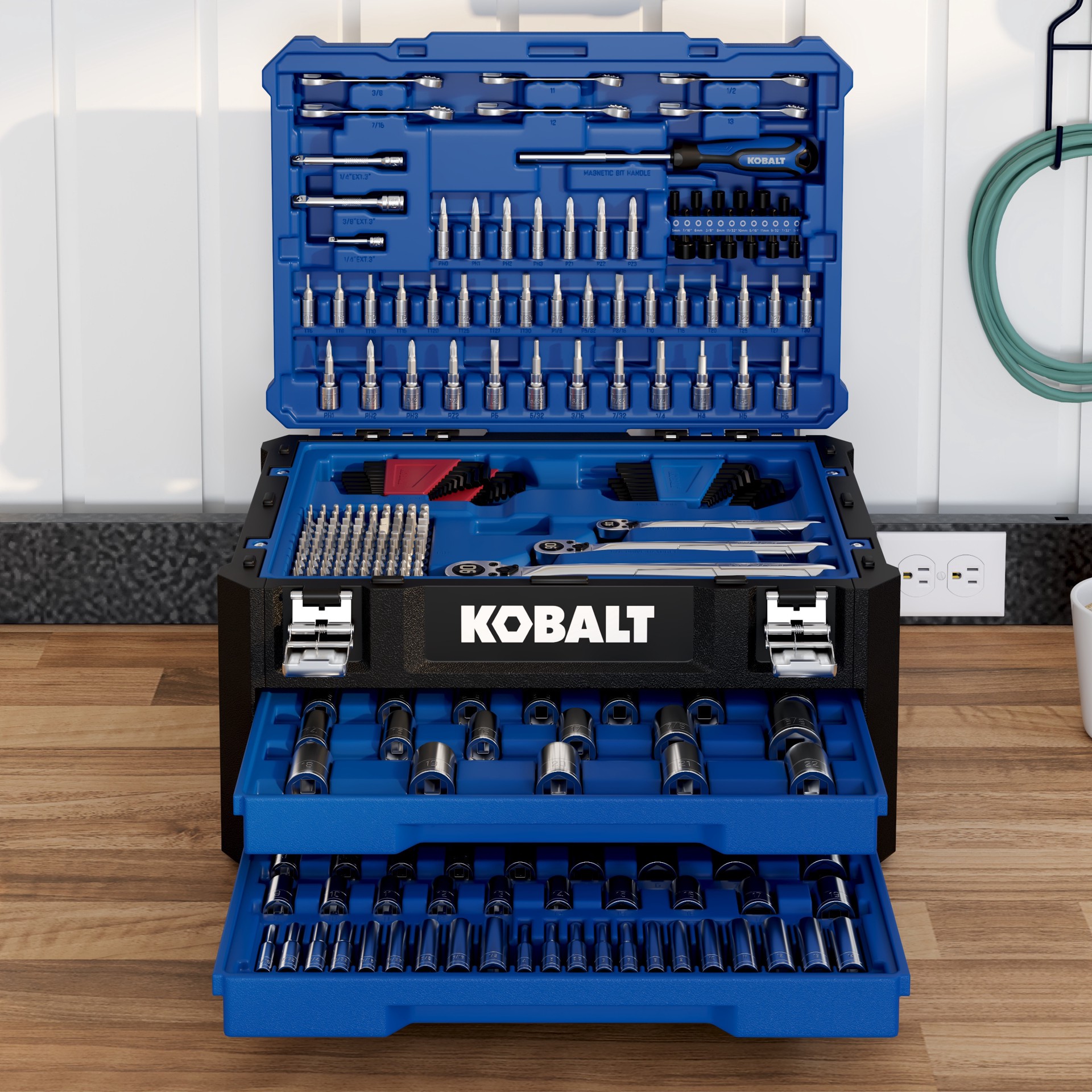 slide 5 of 6, Kobalt 302 -Piece Metric and standard (SAE) Mechanics Tool Set with Hard Case, 1 ct