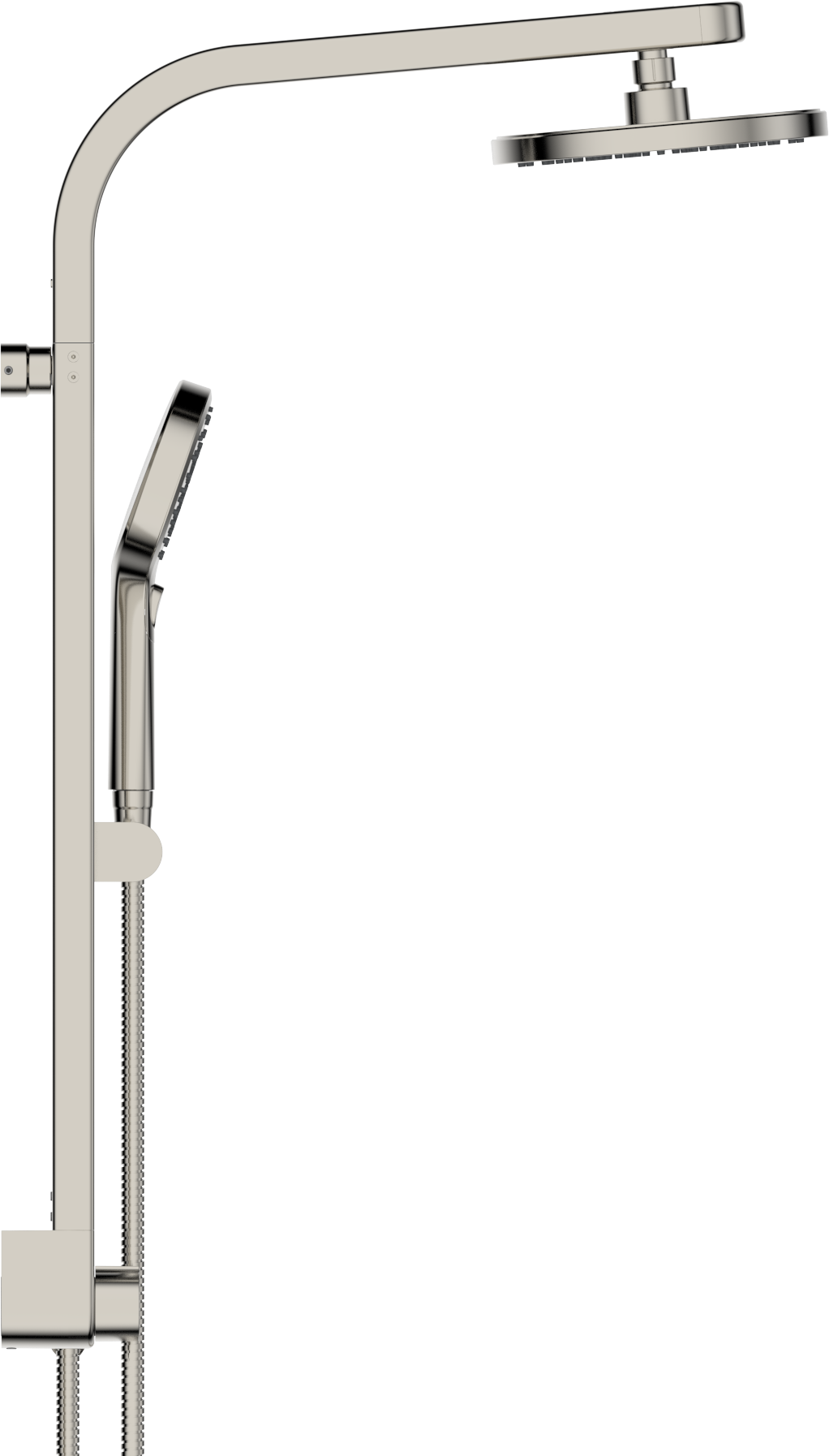 slide 2 of 6, allen + roth Drexler Nickel 7.87-in Dual Head Shower Panel System with 3-way Diverter, 1 ct