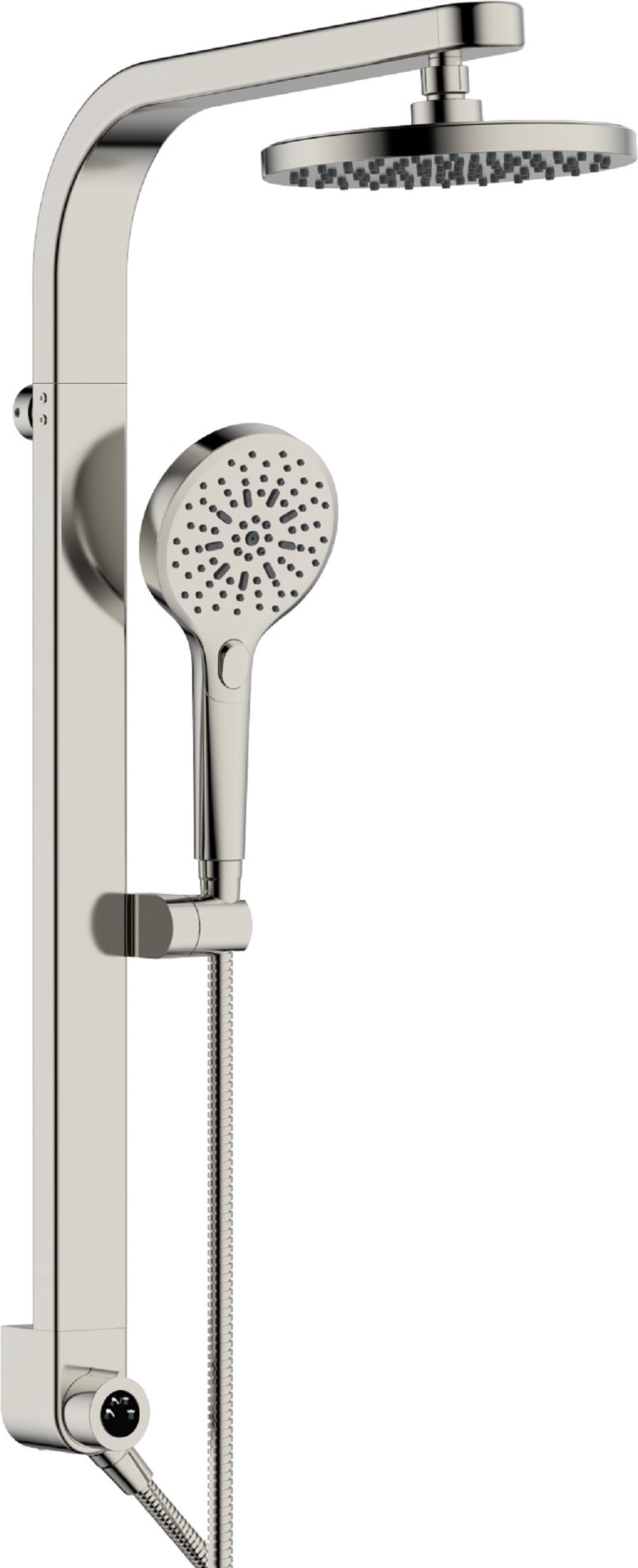 slide 1 of 6, allen + roth Drexler Nickel 7.87-in Dual Head Shower Panel System with 3-way Diverter, 1 ct