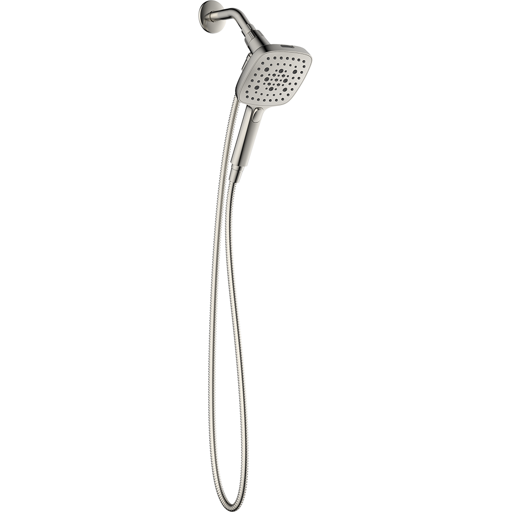 slide 3 of 6, allen + roth SOMERTON 4 -Spray Brushed Nichel 5.15-in Handheld Shower Head 1.8 GPM, 1 ct