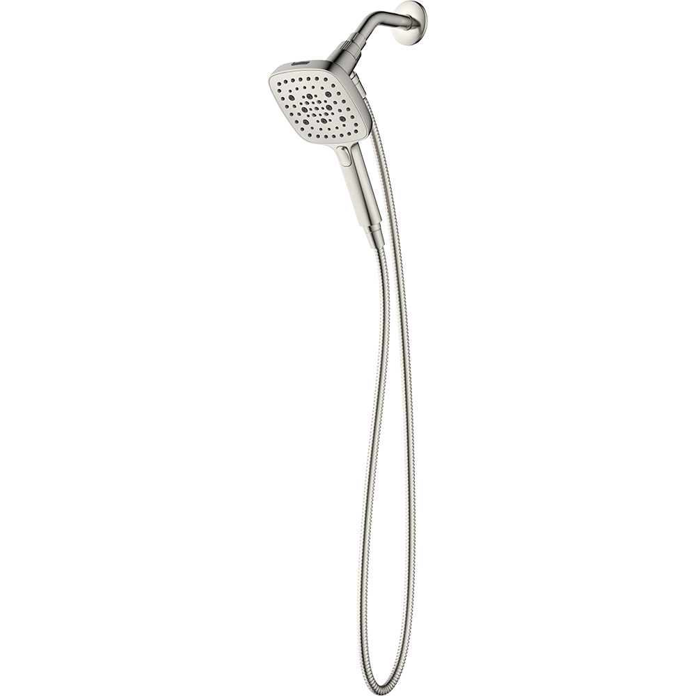 slide 6 of 6, allen + roth SOMERTON 4 -Spray Brushed Nichel 5.15-in Handheld Shower Head 1.8 GPM, 1 ct