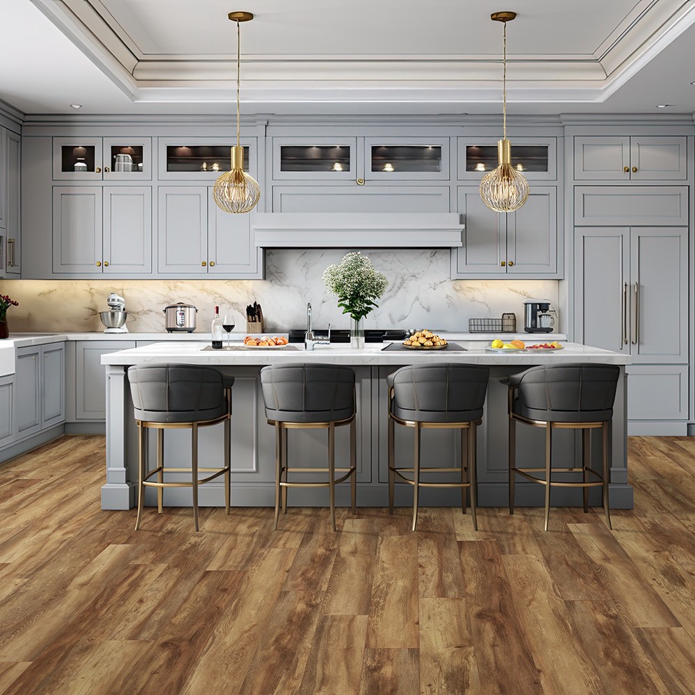 slide 4 of 6, QuickStep Studio + Spill Repel Pecanwood 12-mm T x 7-in W x 48-in L Waterproof Laminate Wood Flooring ( 19.63-sq ft / Carton ), 1 ct