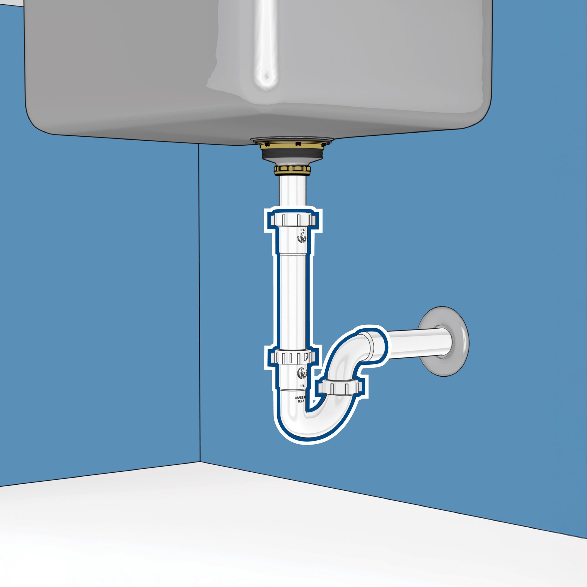 slide 4 of 6, Dearborn 1-1/2-in Plastic Sink trap J-bend, 1 ct