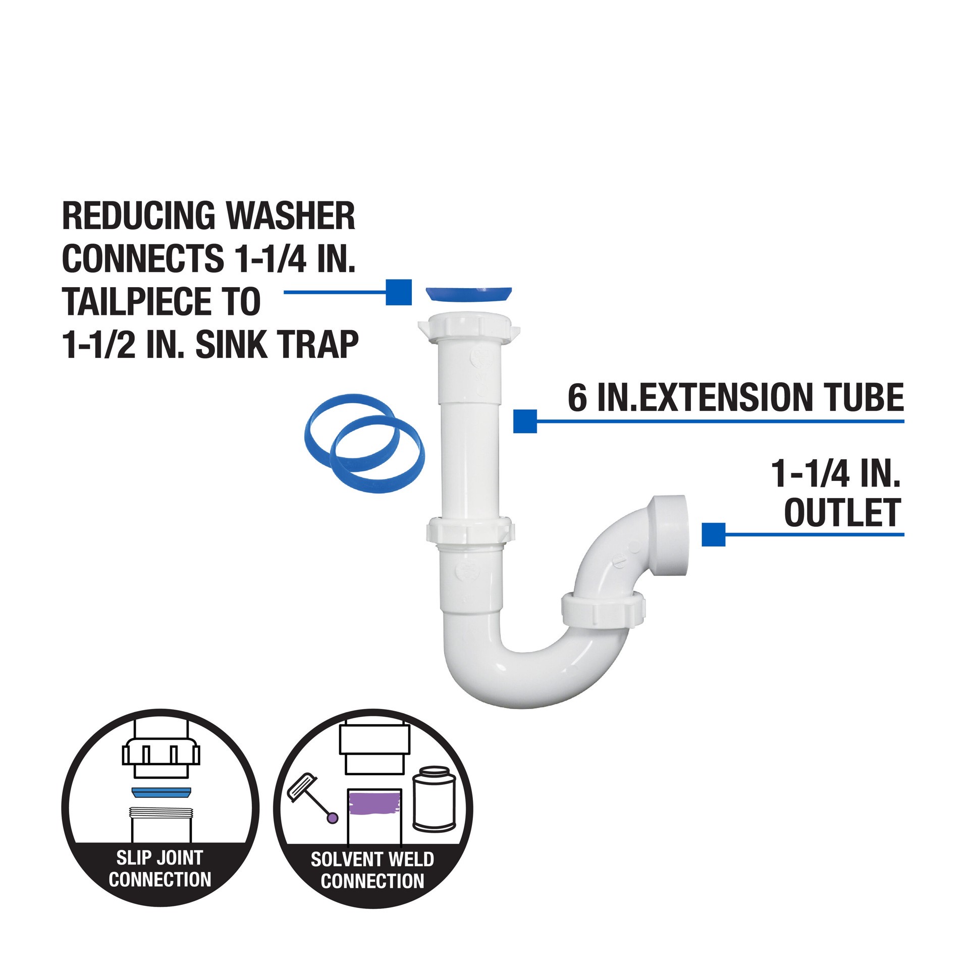 slide 1 of 6, Dearborn 1-1/2-in Plastic Sink trap J-bend, 1 ct